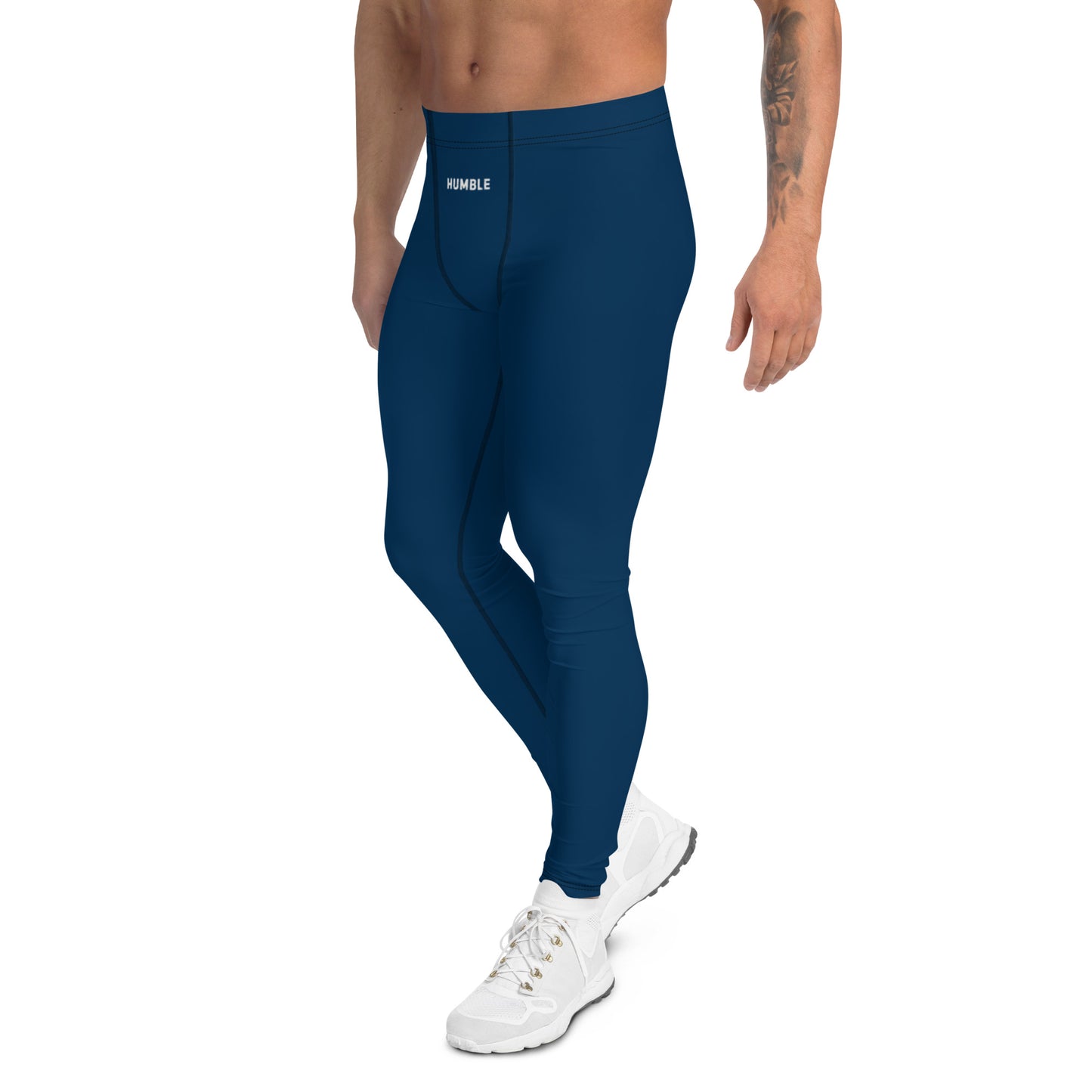 men's performance leggings navy blue 