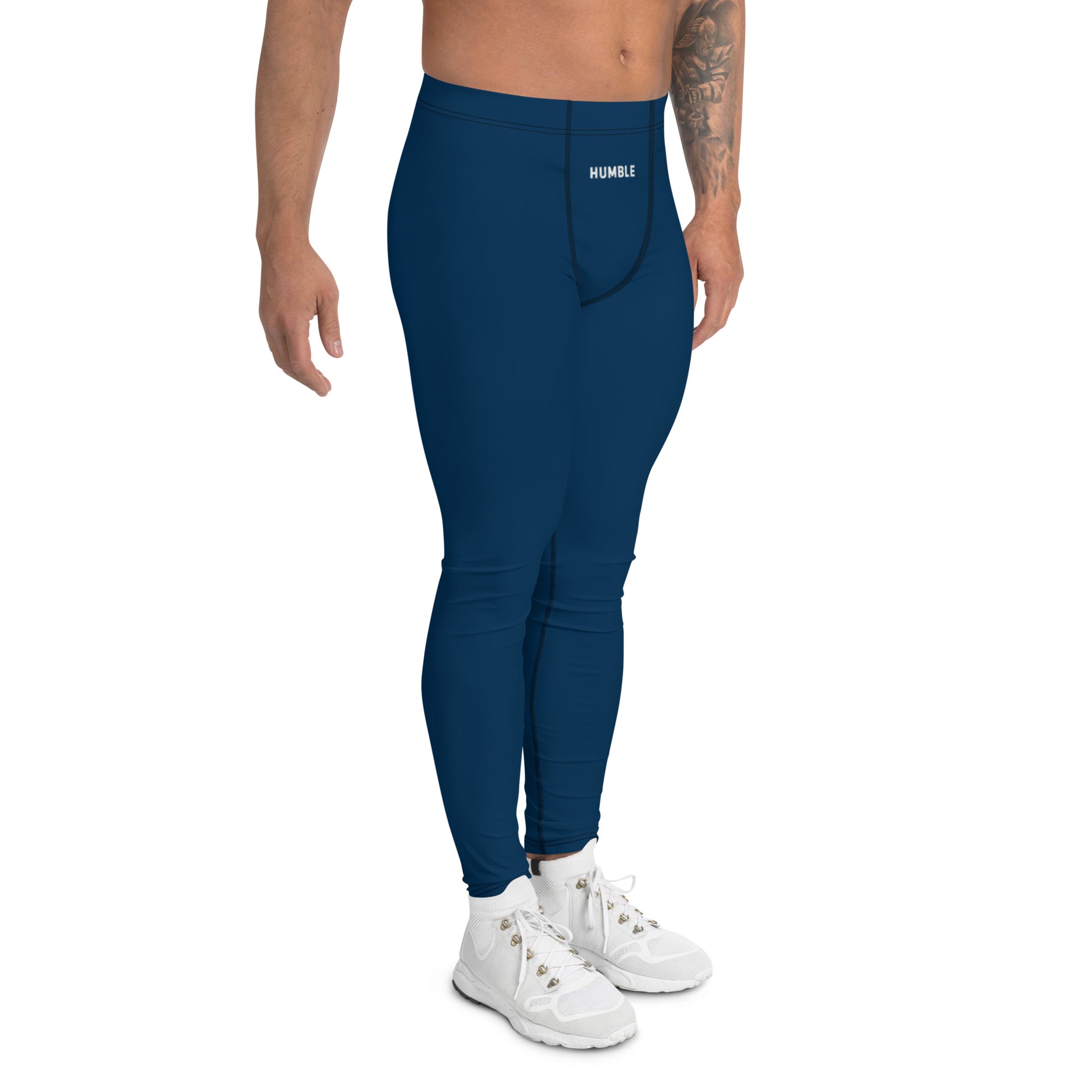 men's performance leggings navy blue 