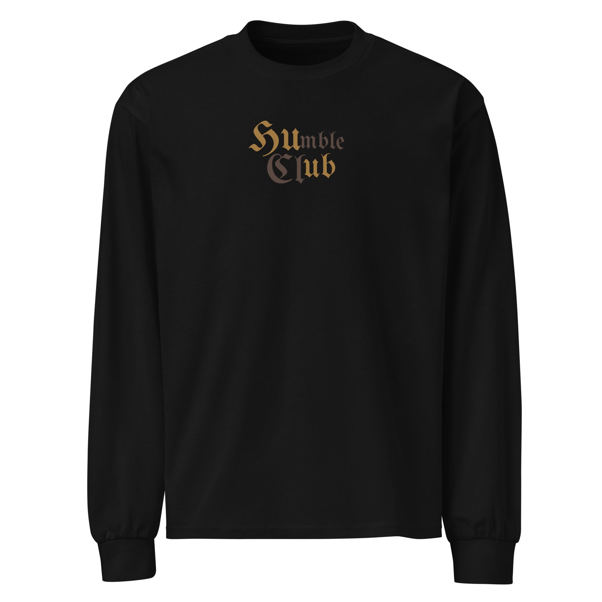 men's printed long sleeve premium cotton heavyweight sweatshirt black