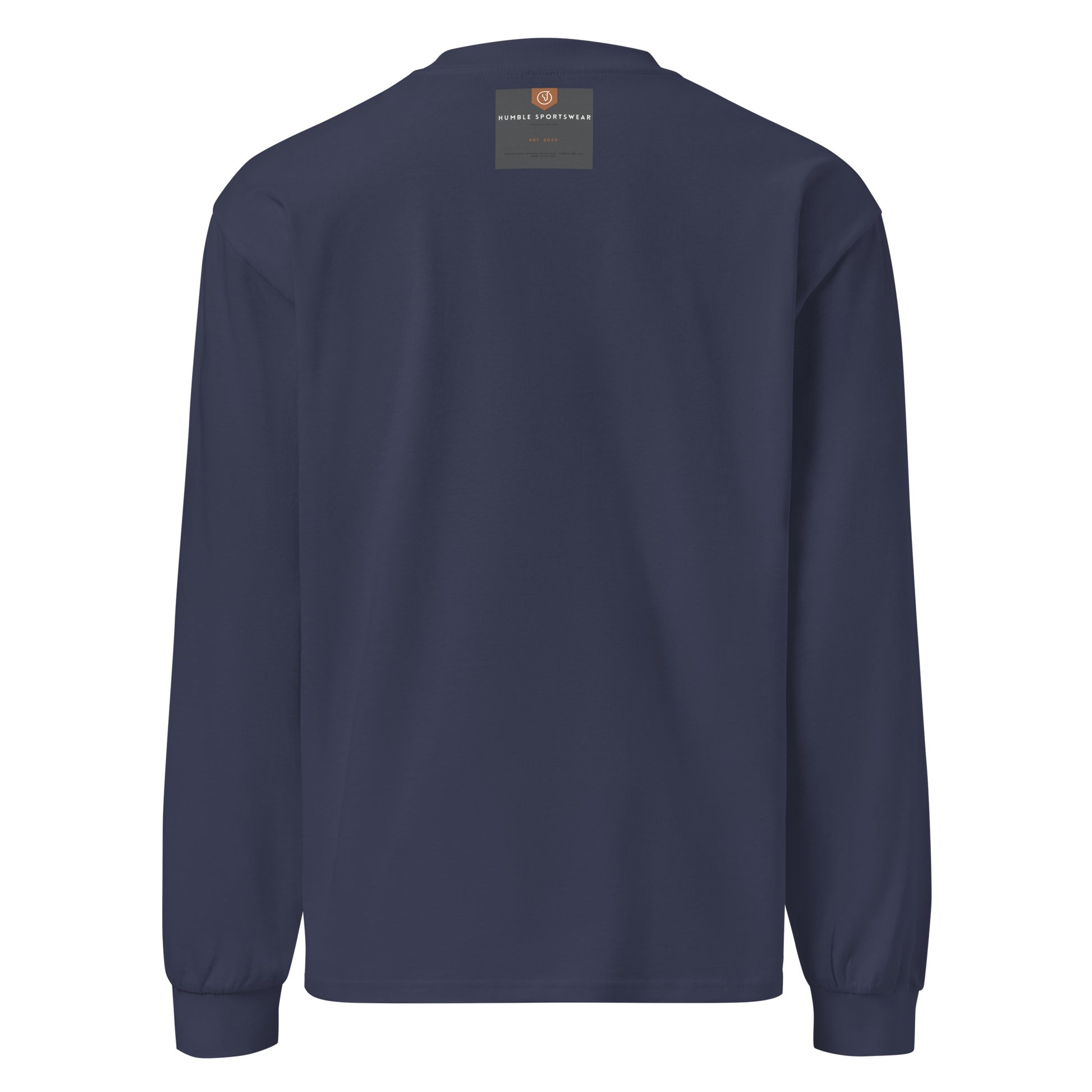 men's printed long sleeve premium cotton heavyweight sweatshirt midnight blue