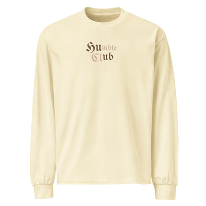 men's printed long sleeve premium cotton heavyweight sweatshirt beige