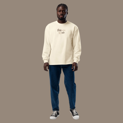 men's beige long sleeve cotton heavyweight sweatshirt premium