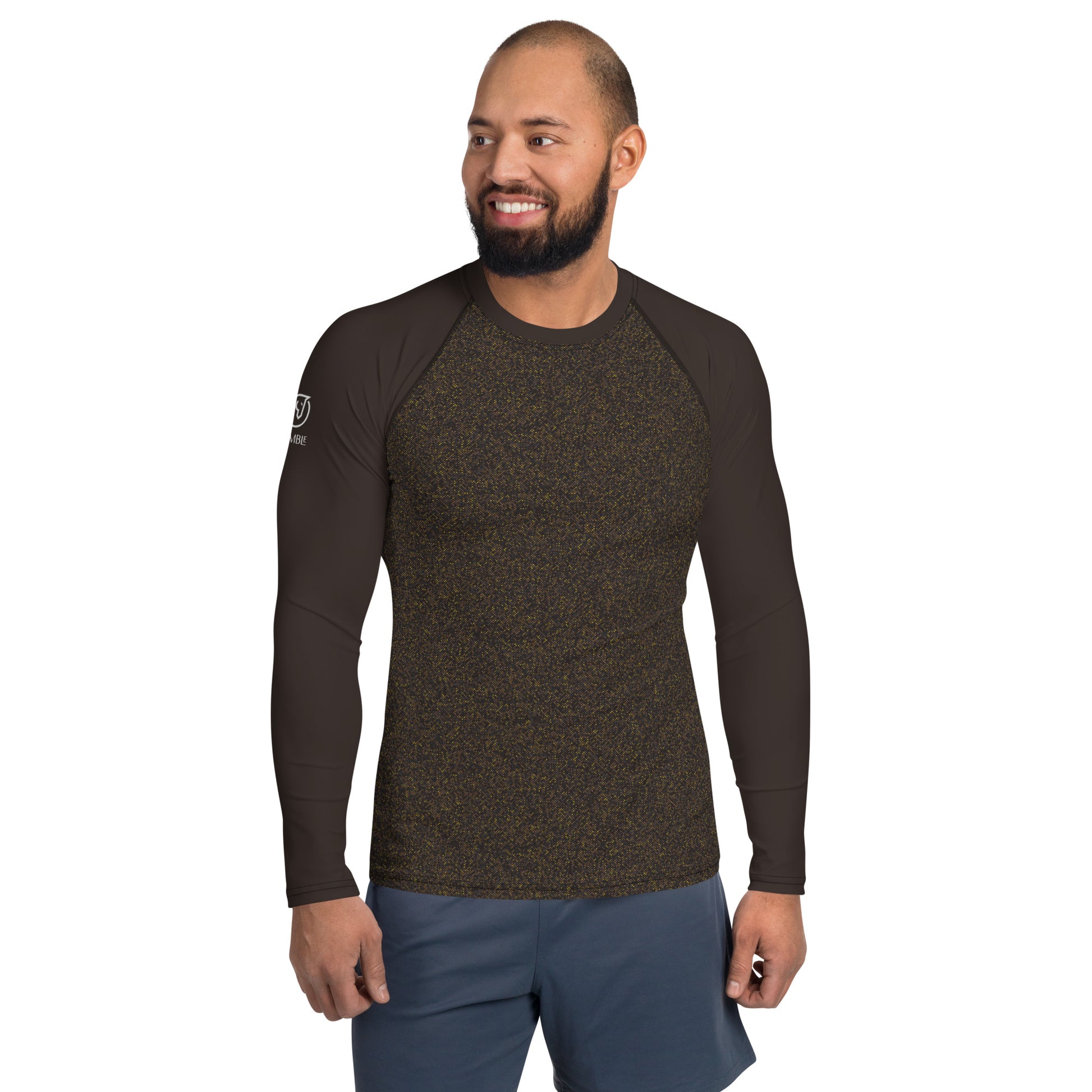 men's rash guard brown