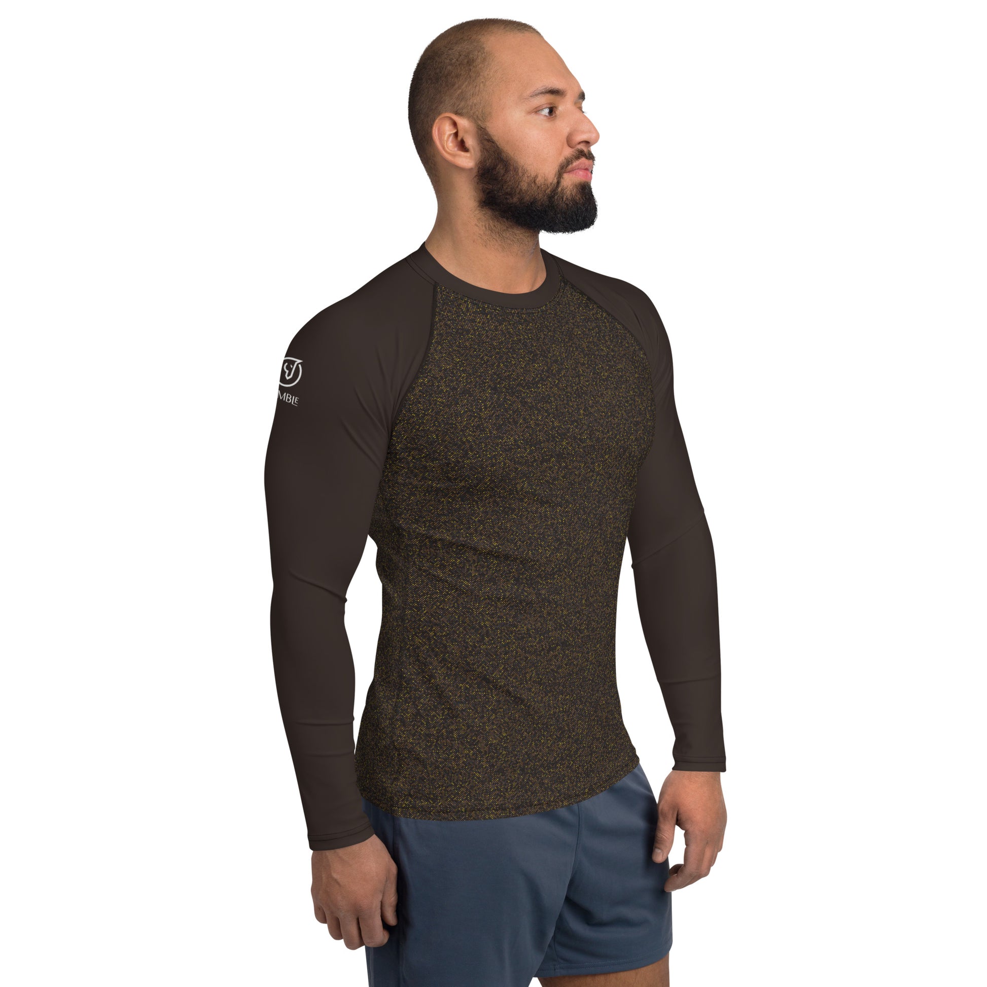 men's rash guard brown