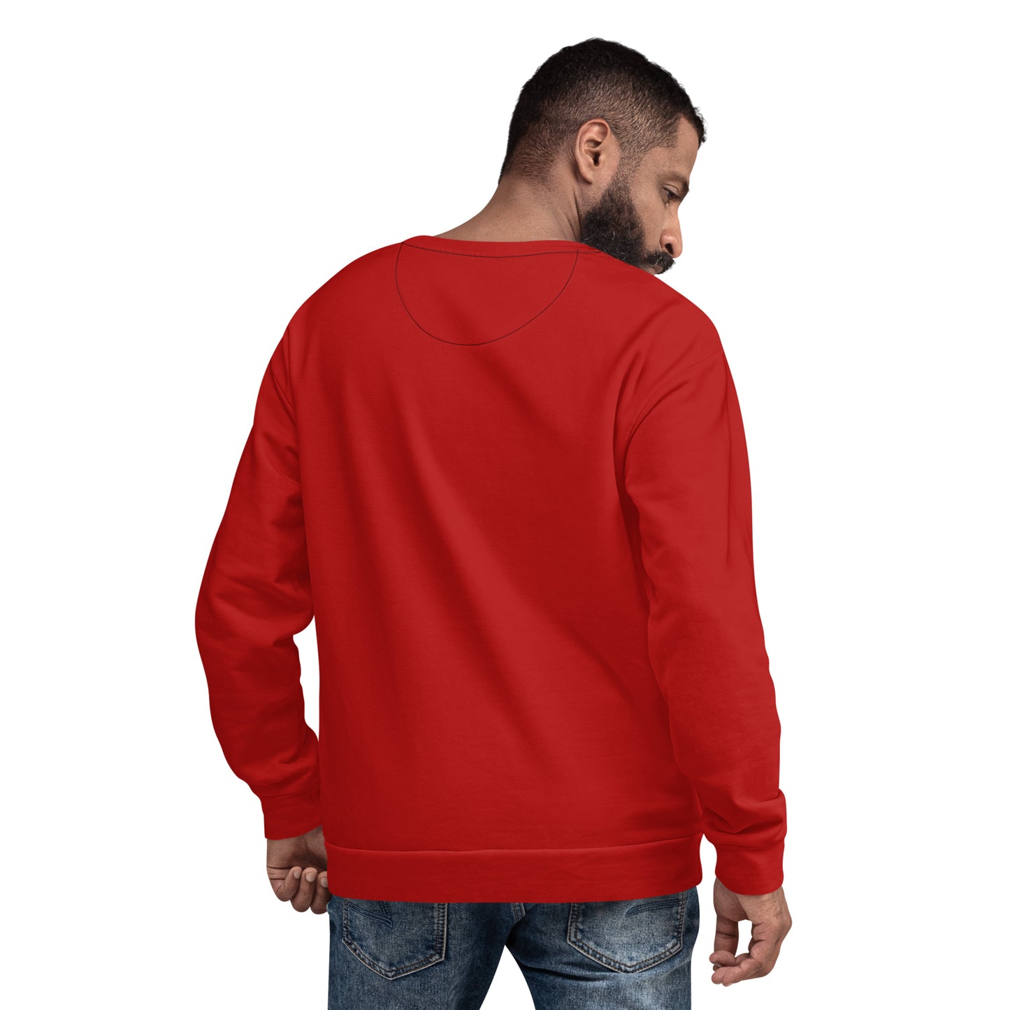 men's long sleeve loose fit recycled sweatshirt corsa red