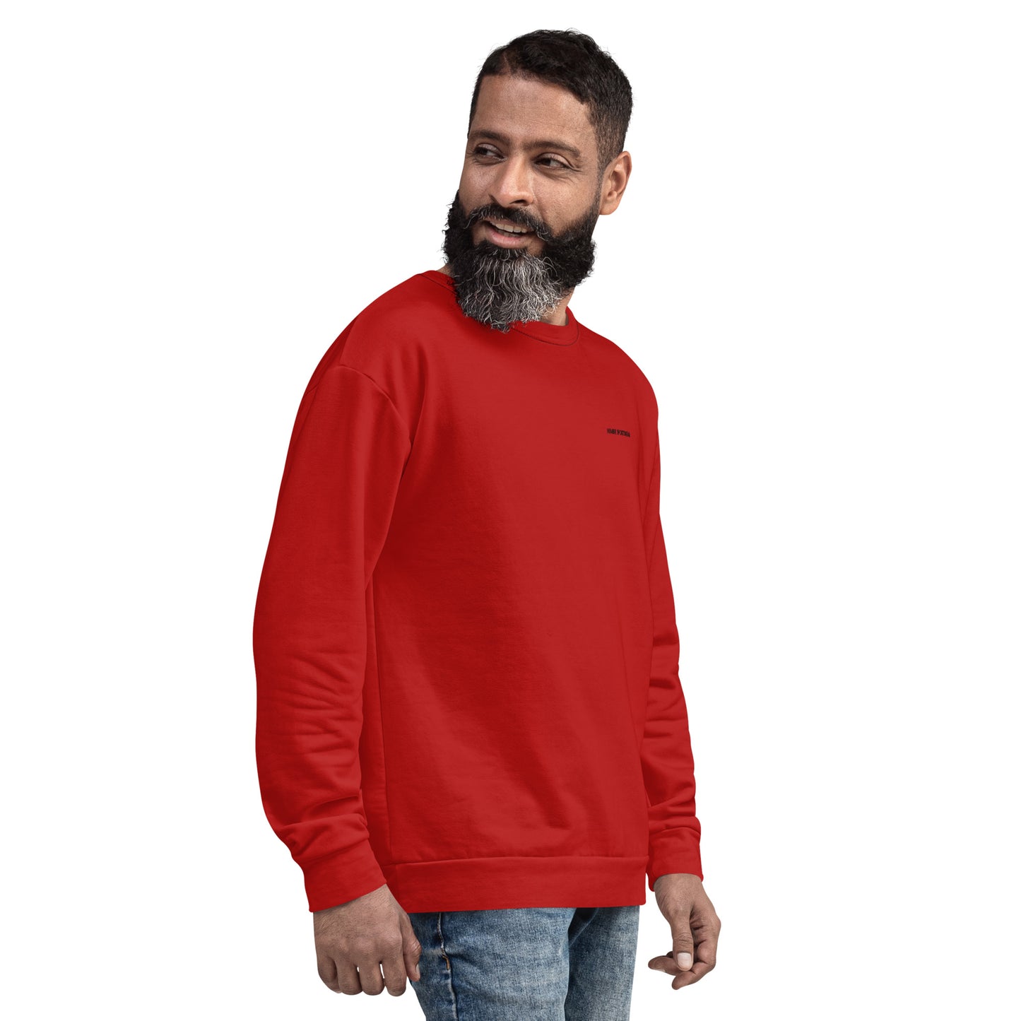 men's long sleeve loose fit recycled sweatshirt corsa red