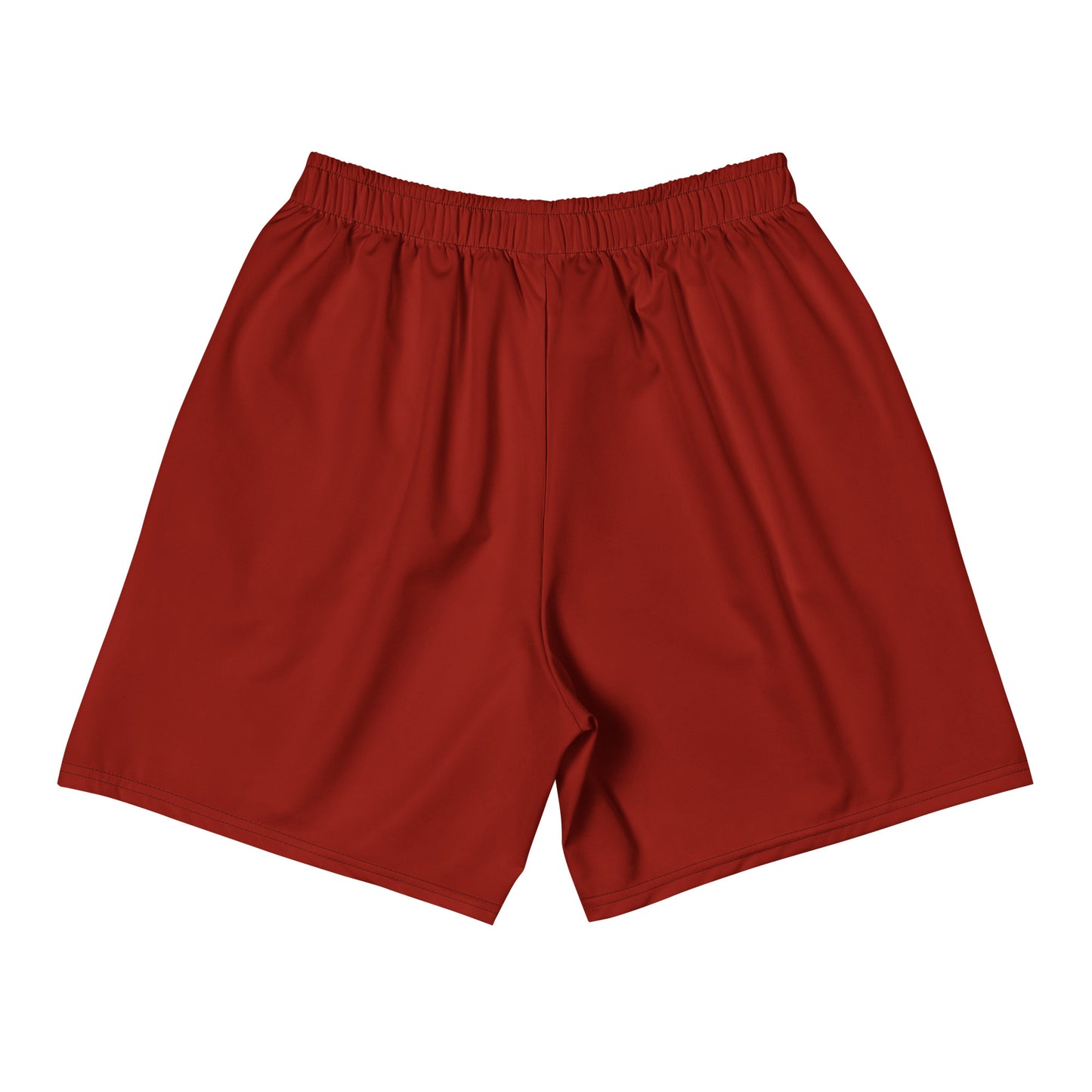 red long running shorts men's fitness wear back view