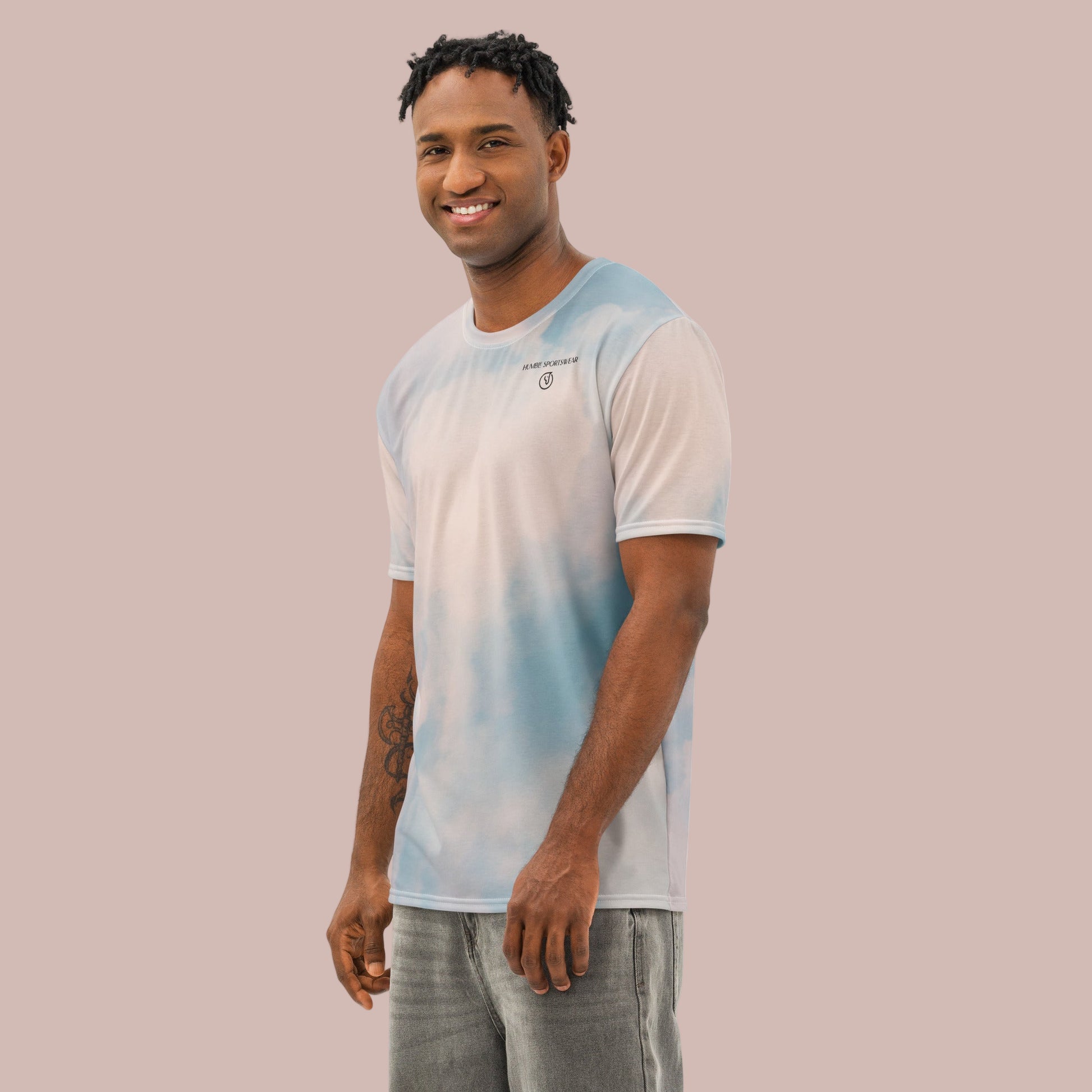 Men’s Sky Blue Cotton Crew Neck T-Shirt - Mirfia