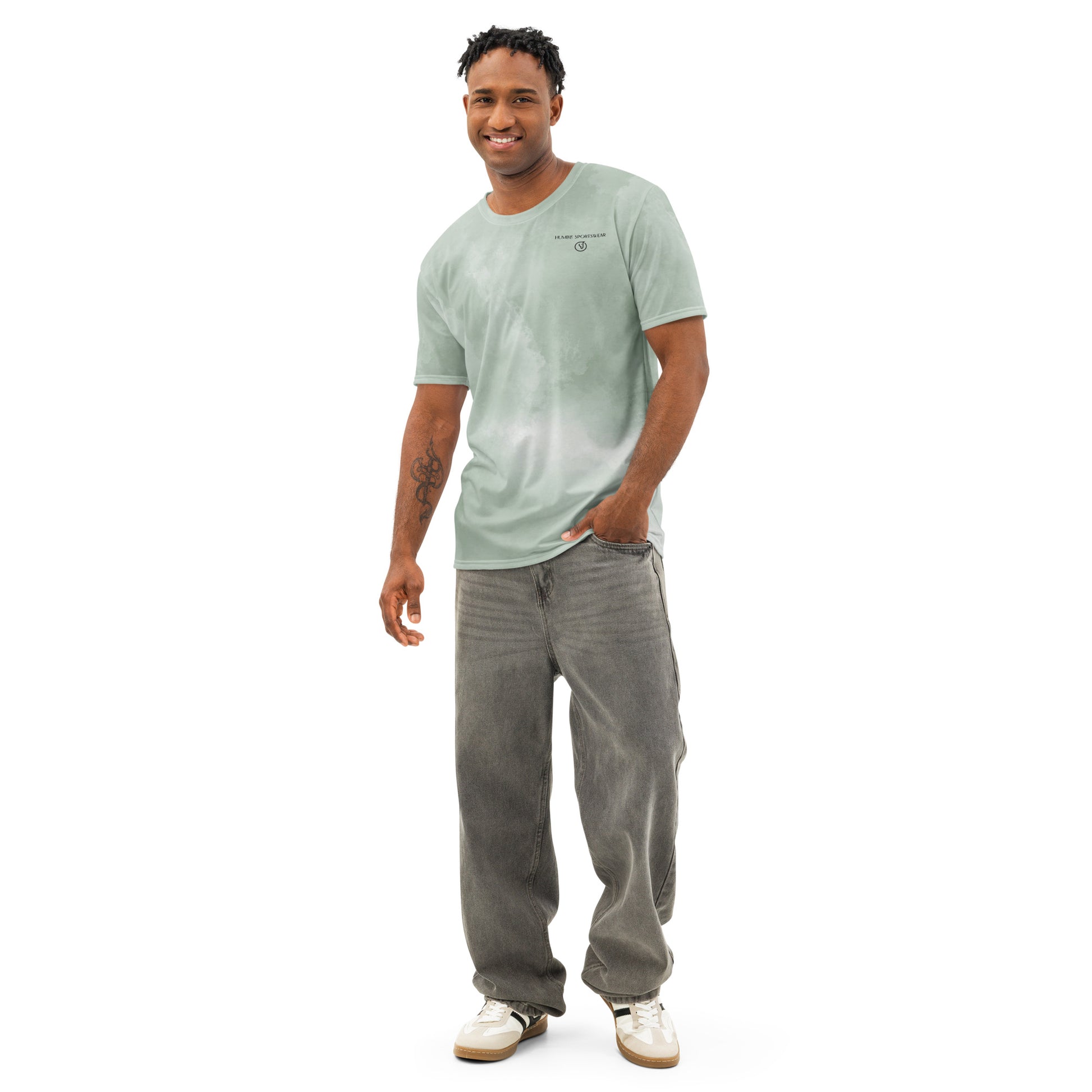 breathable soft cotton green t-shirt for men
