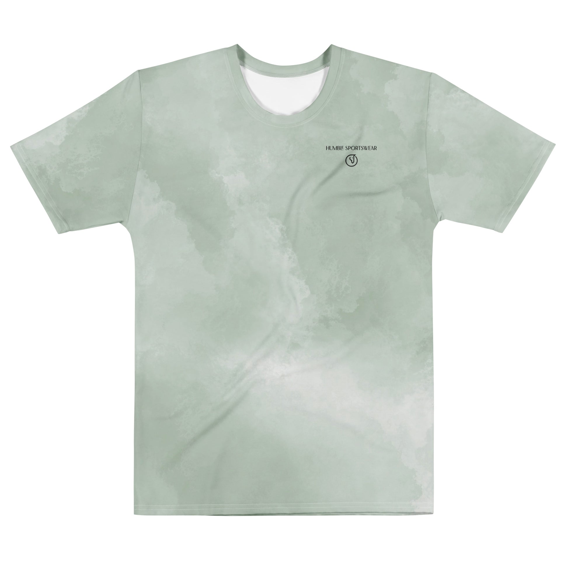 men's green cotton crew neck t-shirt flat lay
