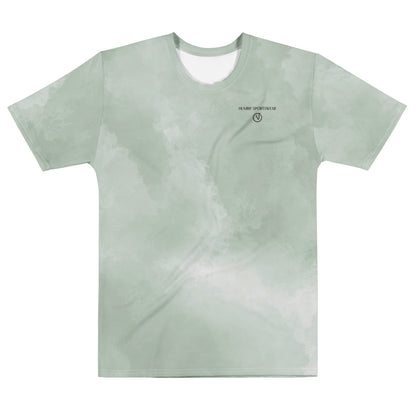 men's green cotton crew neck t-shirt flat lay
