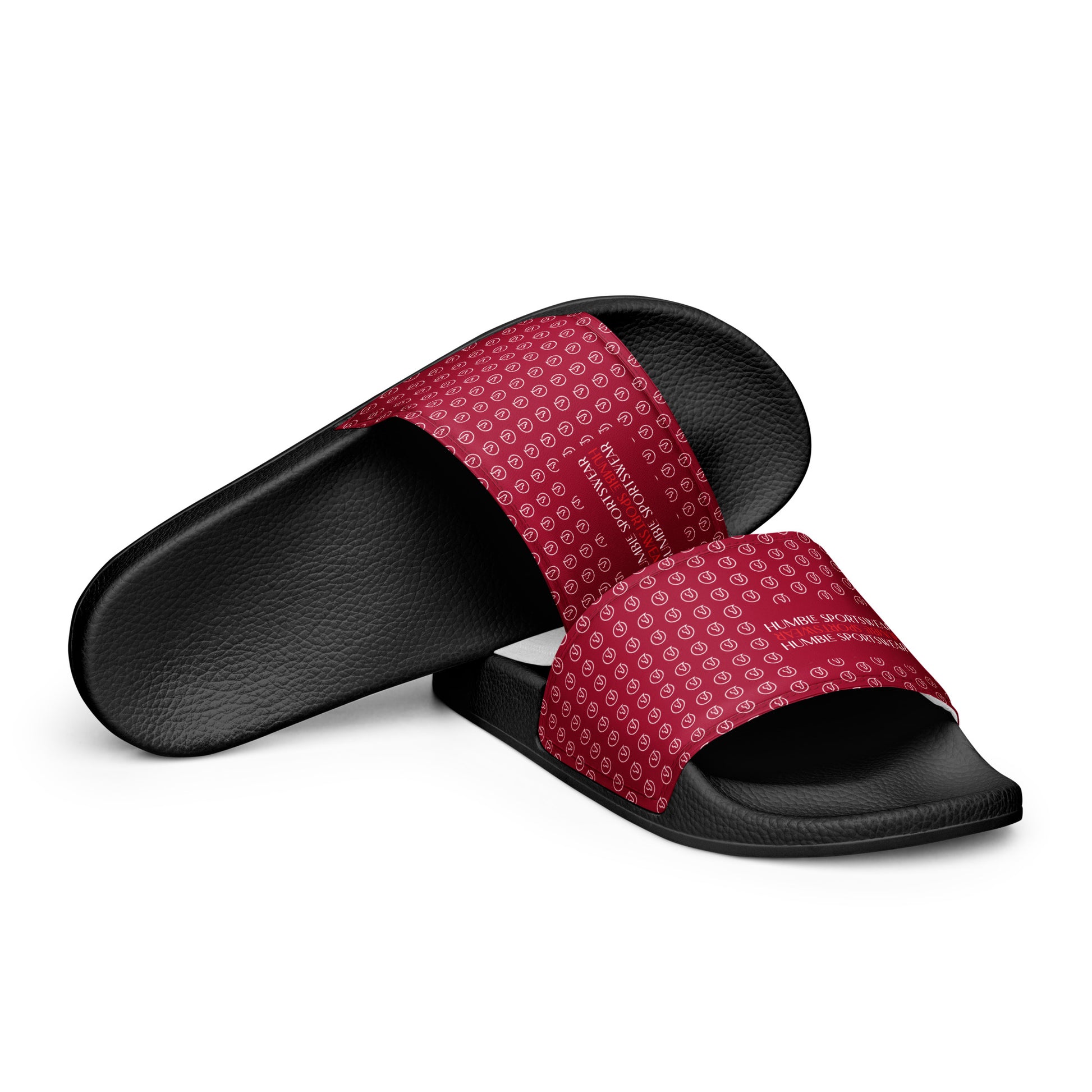 men's red slip-on slides sandals red 