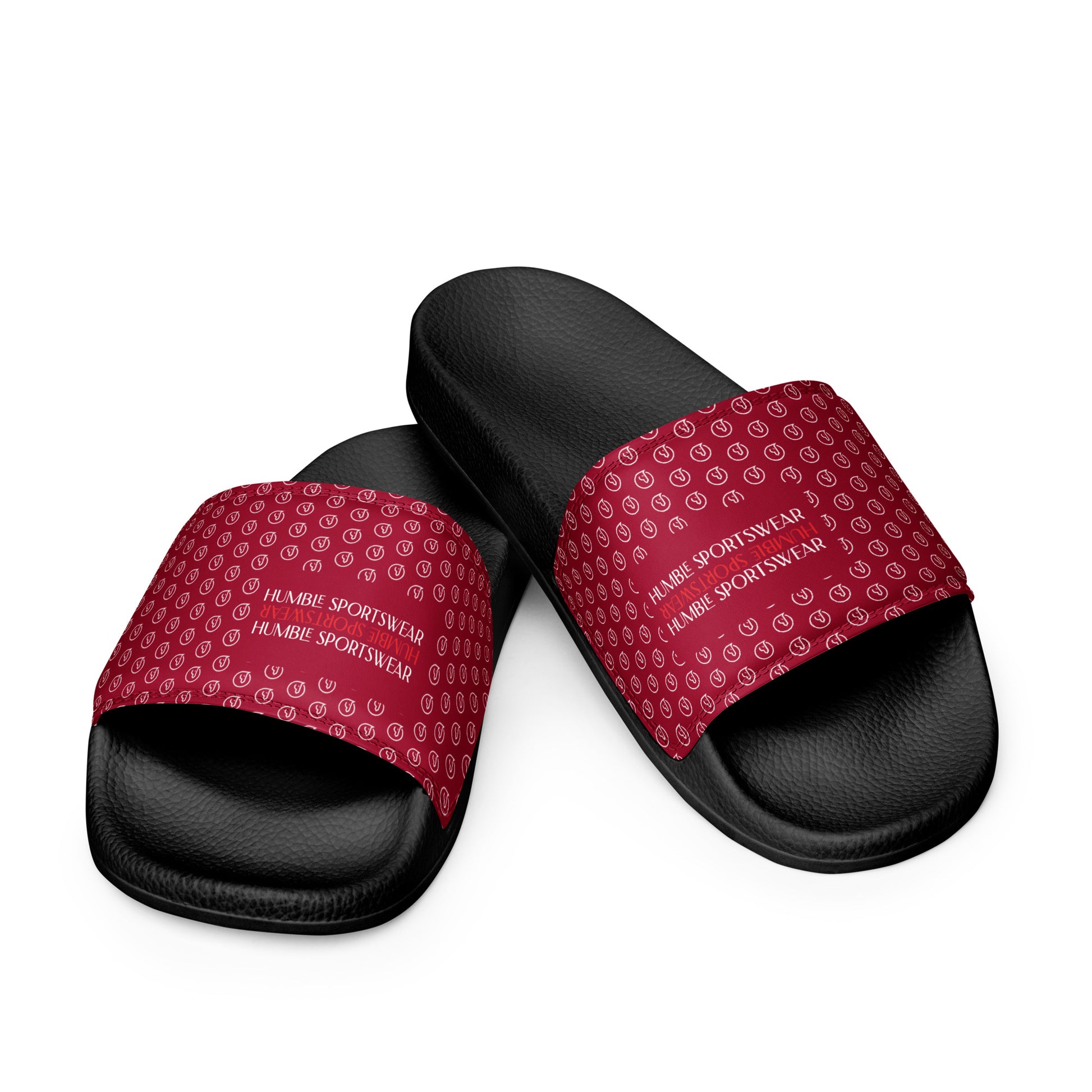 men's red slip-on slides sandals red 