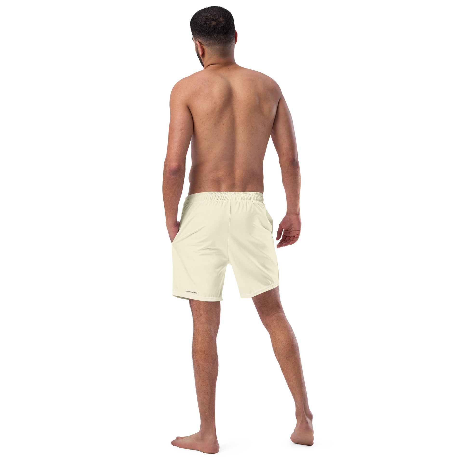 men's swim trunks beige