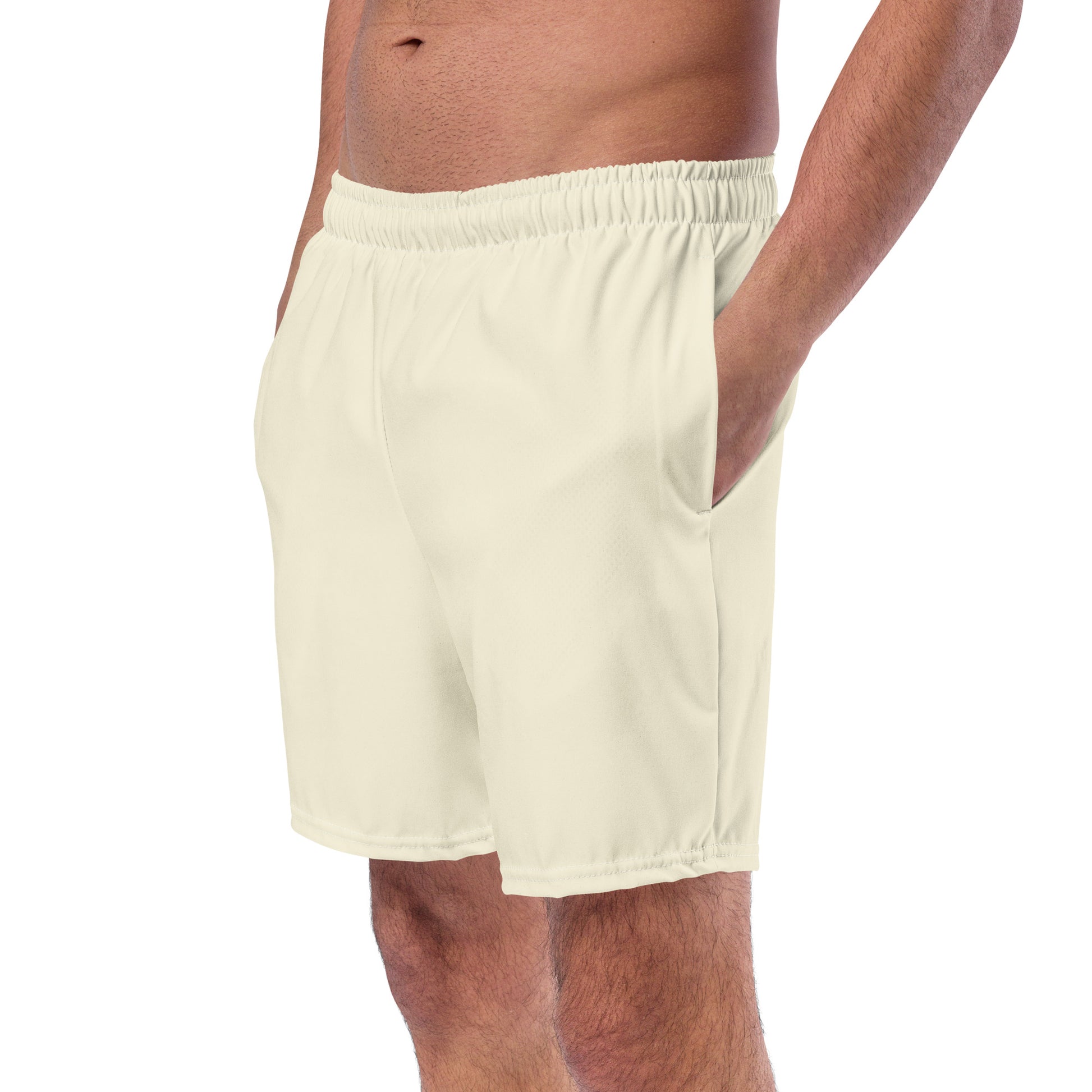 men's swim trunks beige