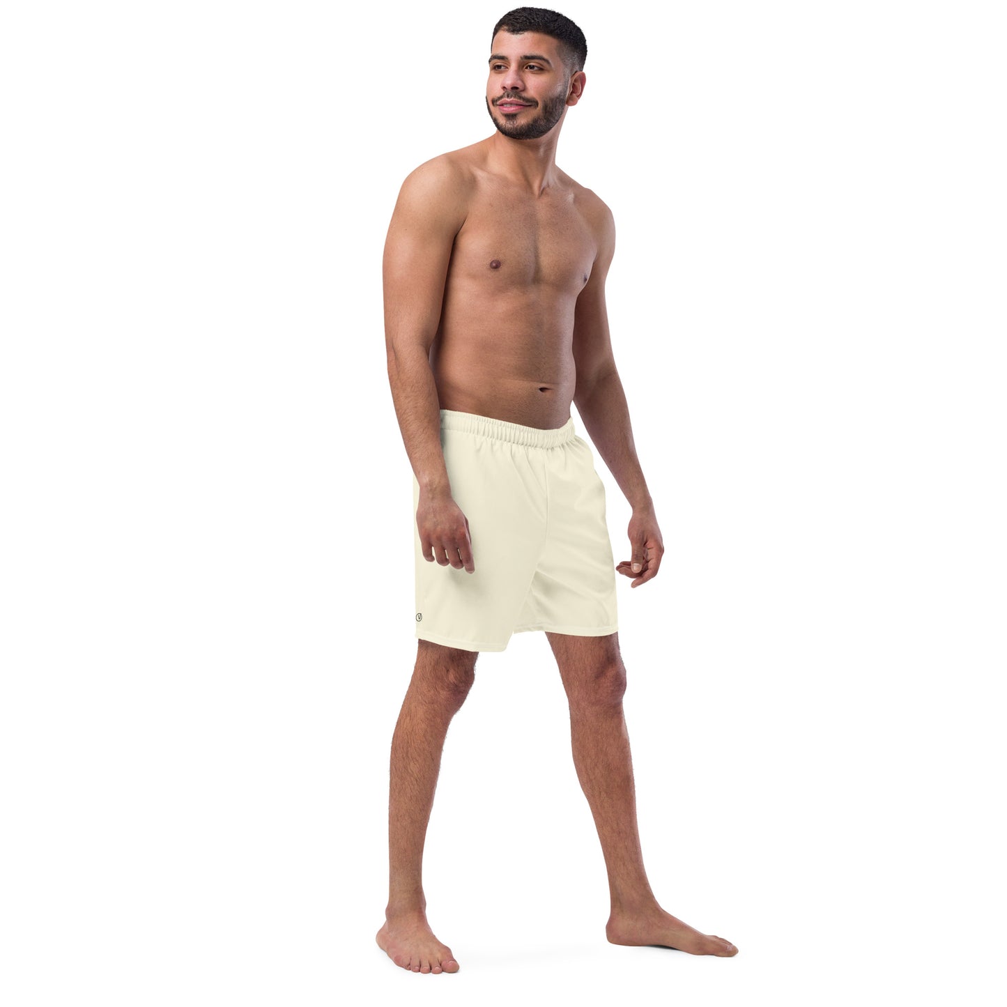 men's swim trunks beige