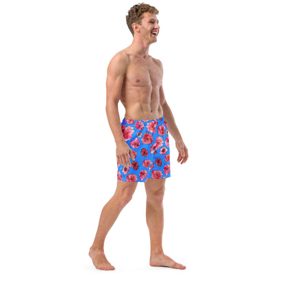 men's swim trunks floral blue