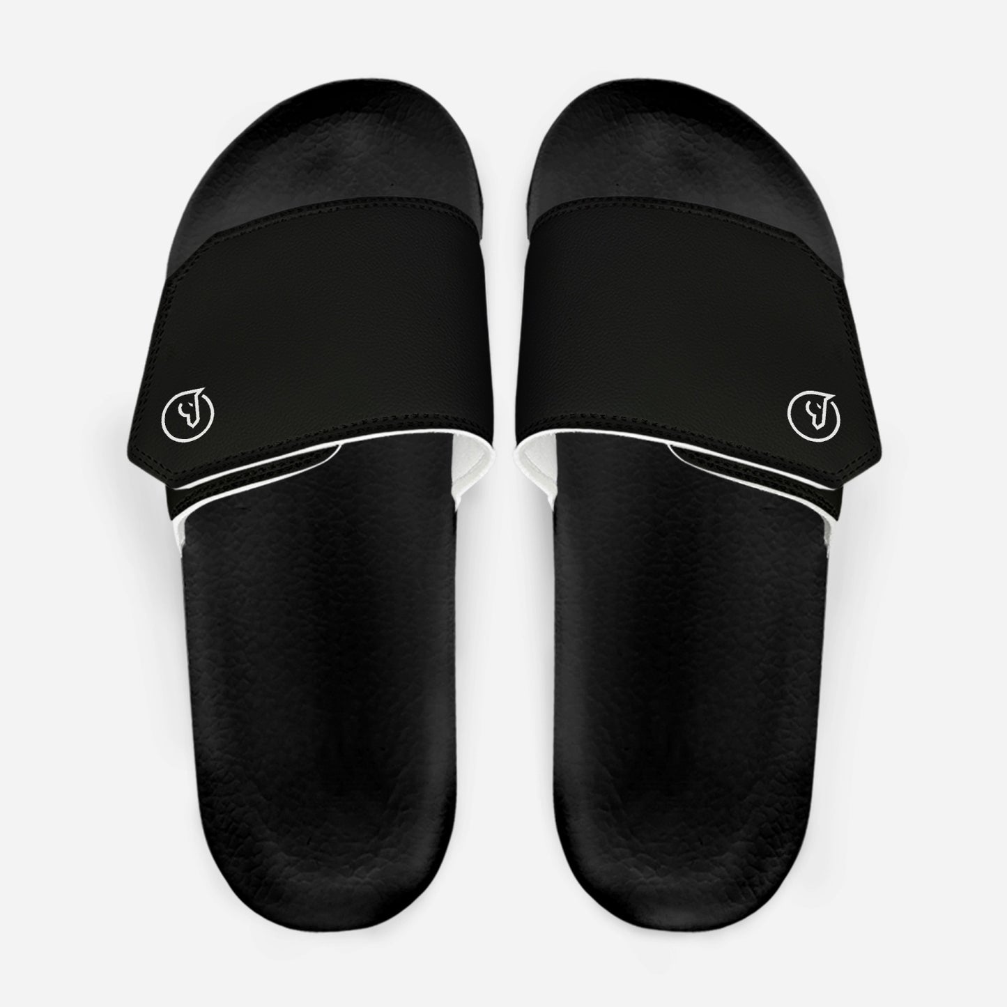 men's slip on velcro slides black