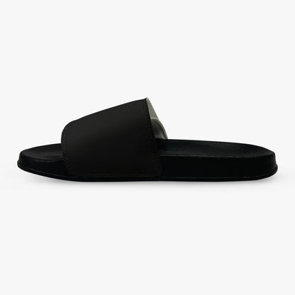 men's slip on velcro slides black