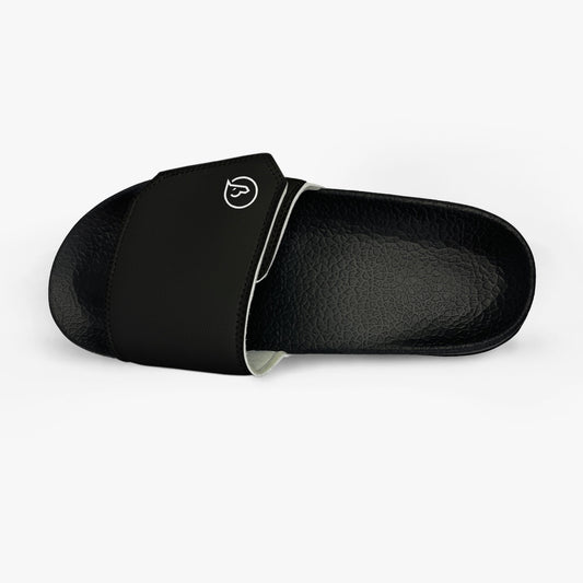 men's slip on velcro slides black