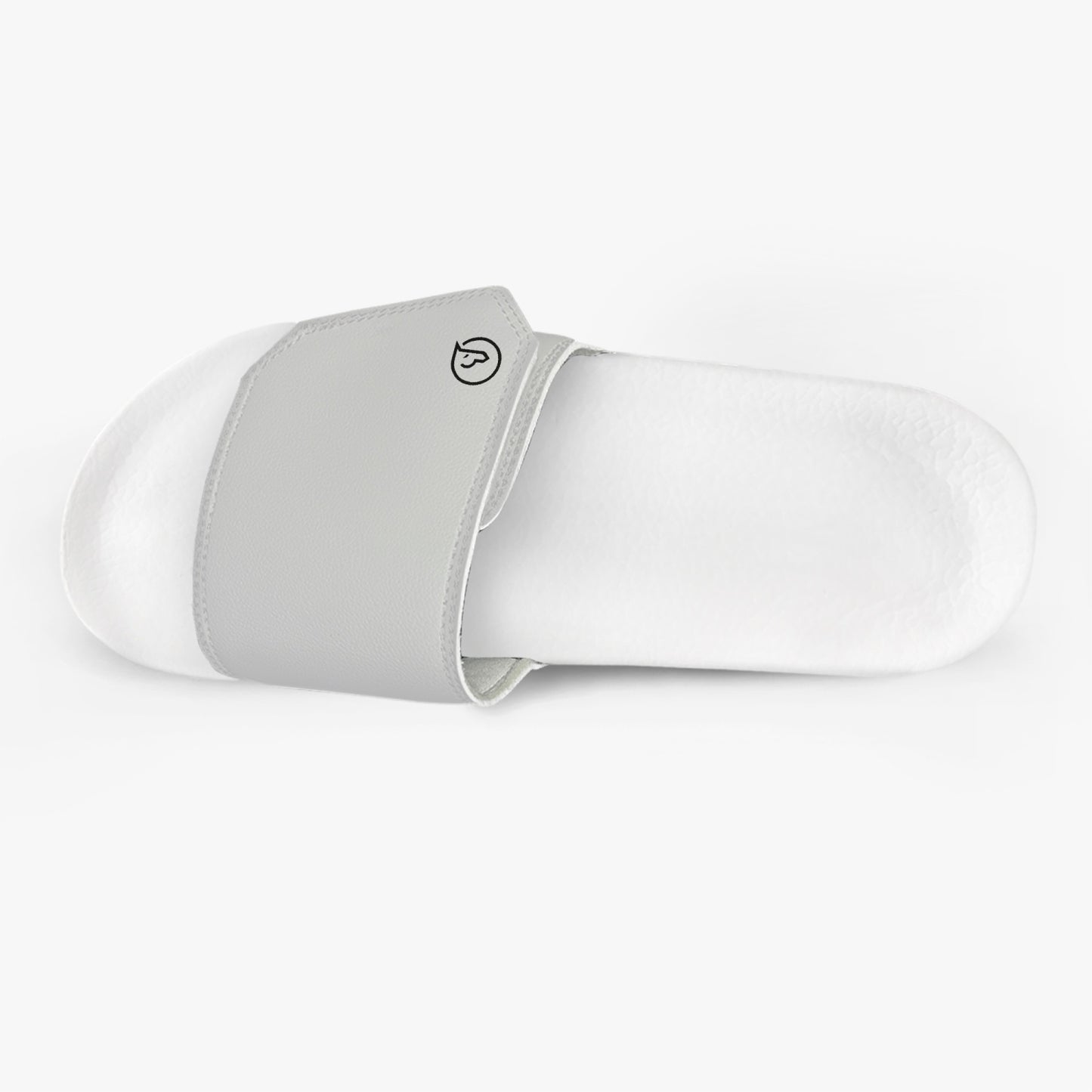 men's silver velcro slide sandals with white sole 