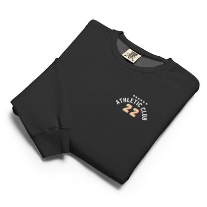 folded garment-dyed black men's sweatshirt 