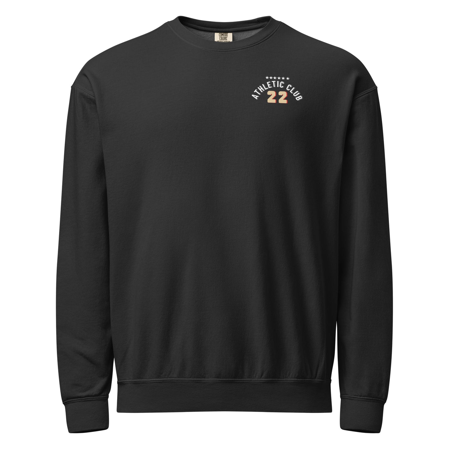 relaxed fit black fleece crewneck for men