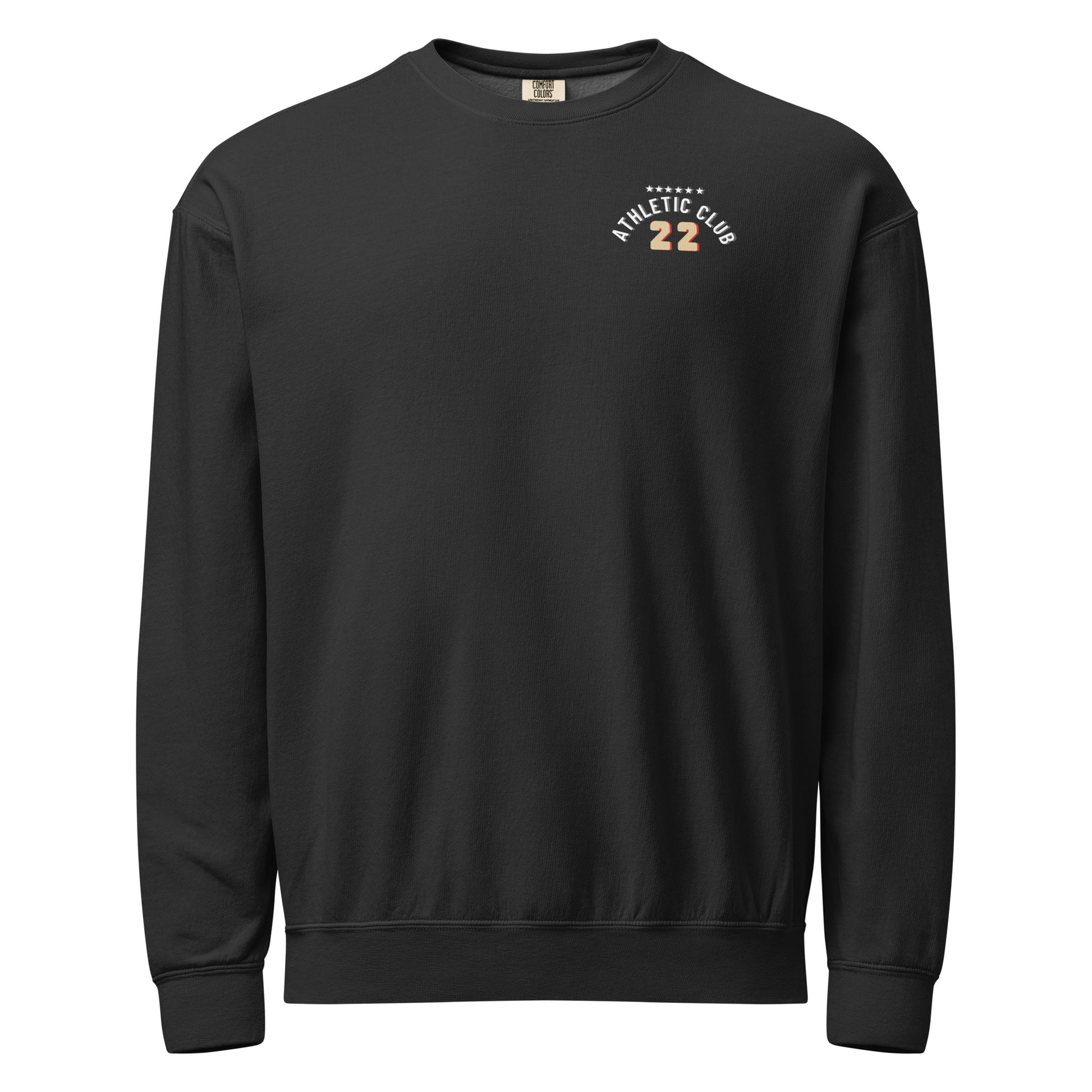 relaxed fit black fleece crewneck for men