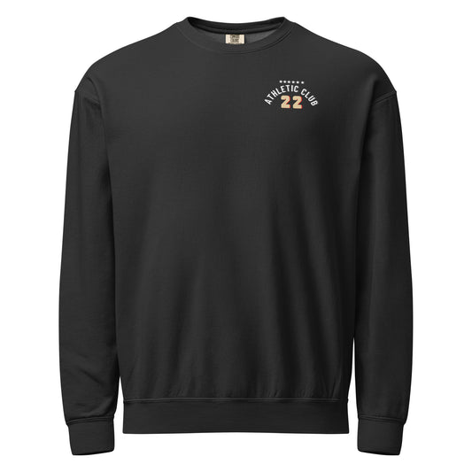 relaxed fit black fleece crewneck for men
