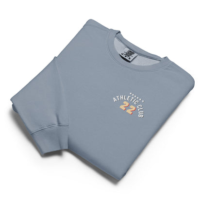 folded view of everyday blue fleece sweater for men