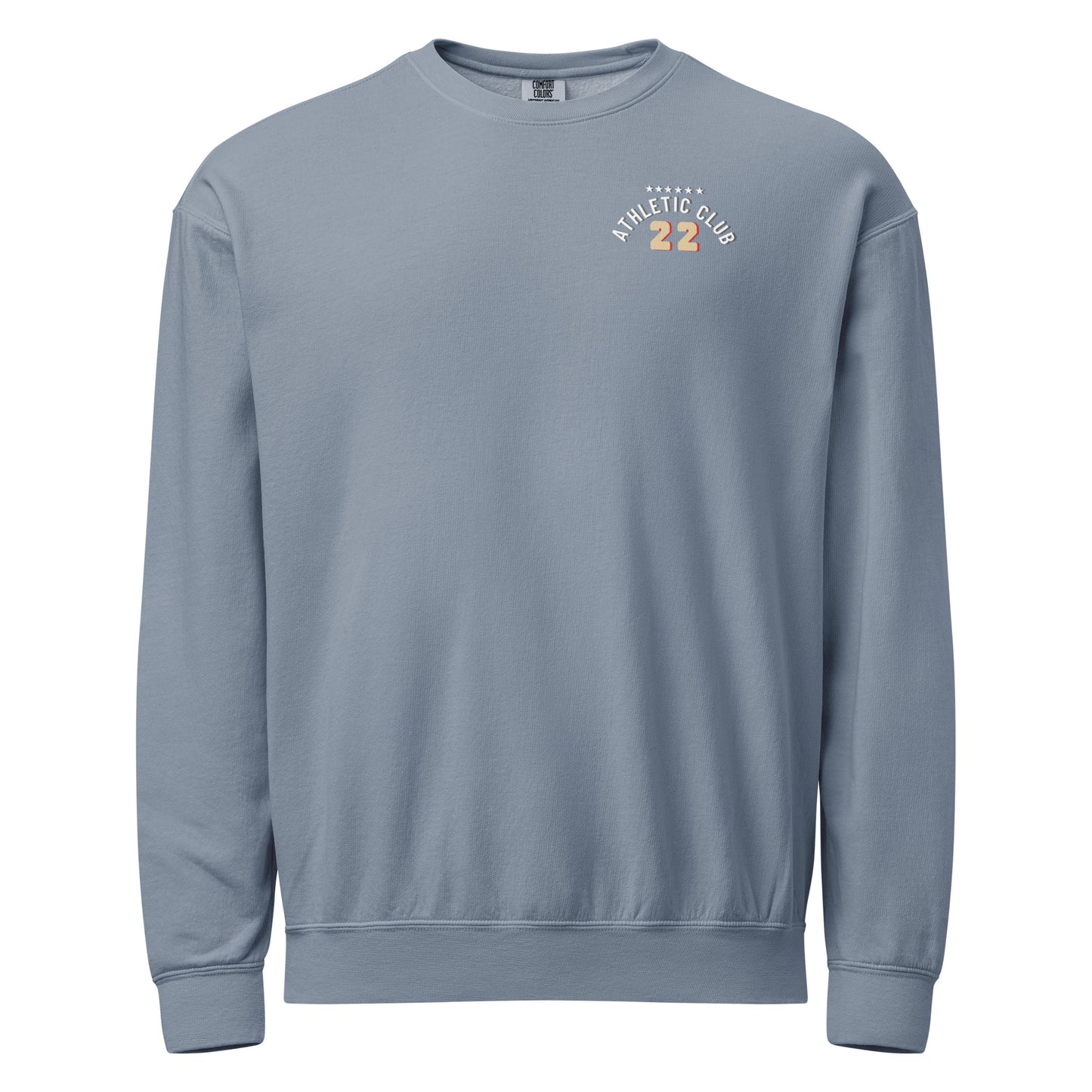 washed blue fleece sweatshirt men's casual wear