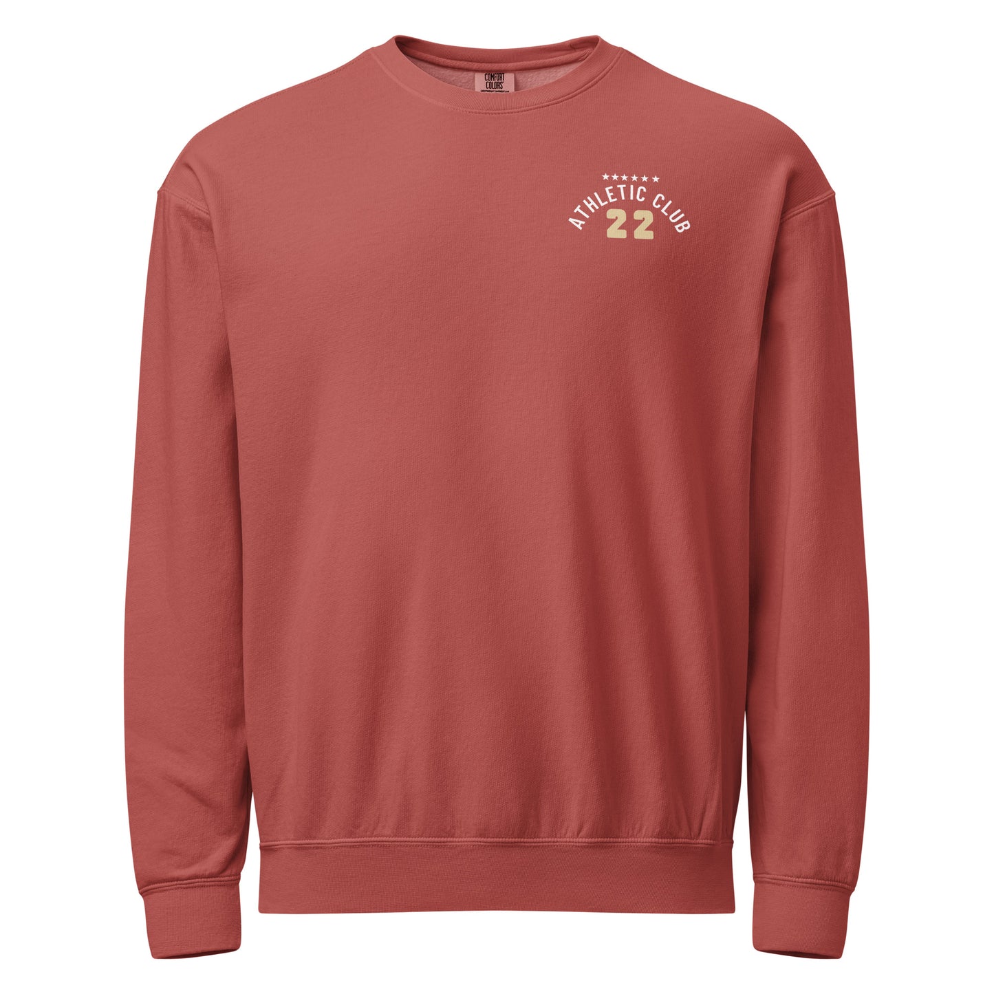 men's crimson fleece crewneck sweatshirt with washed finish