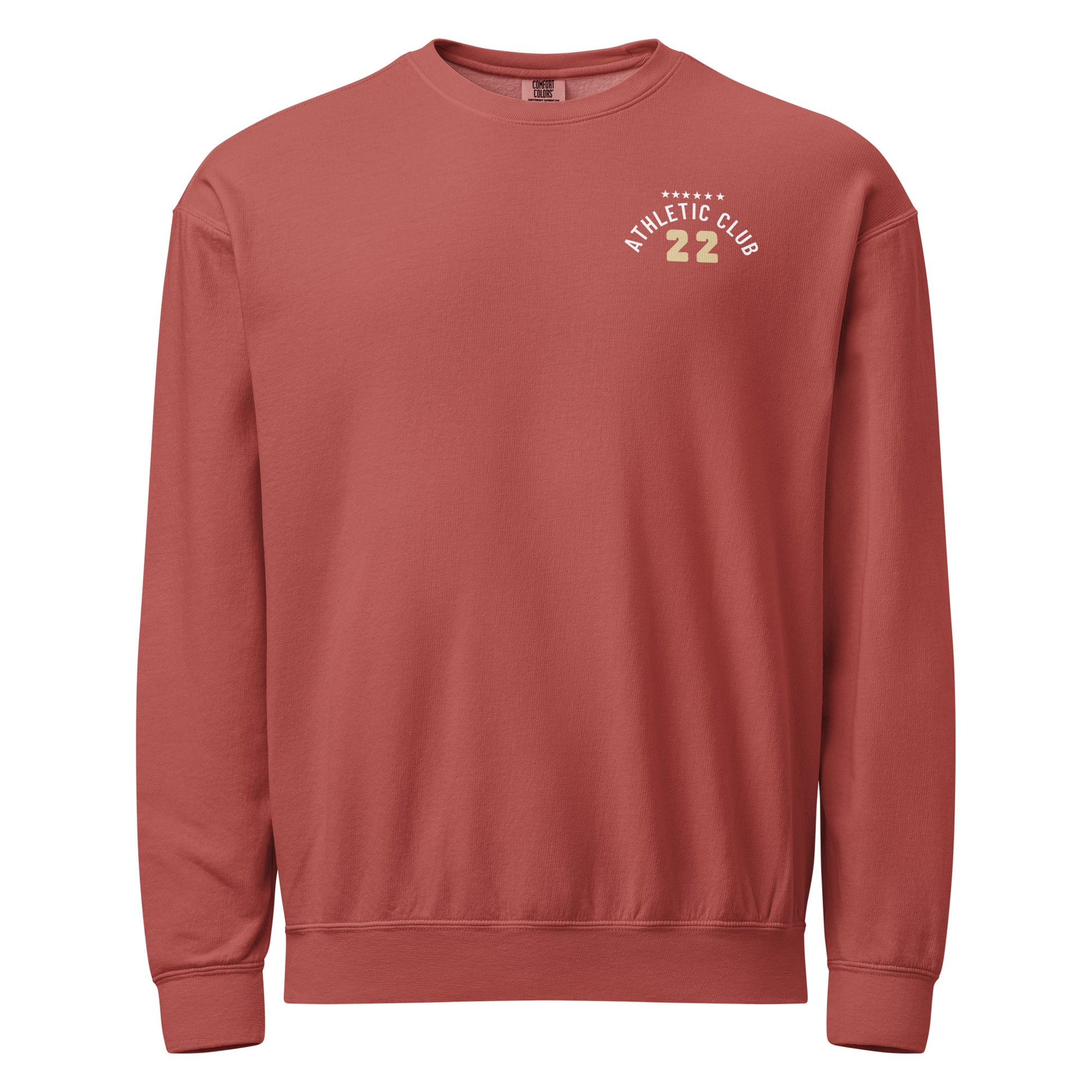 men's crimson fleece crewneck sweatshirt with washed finish