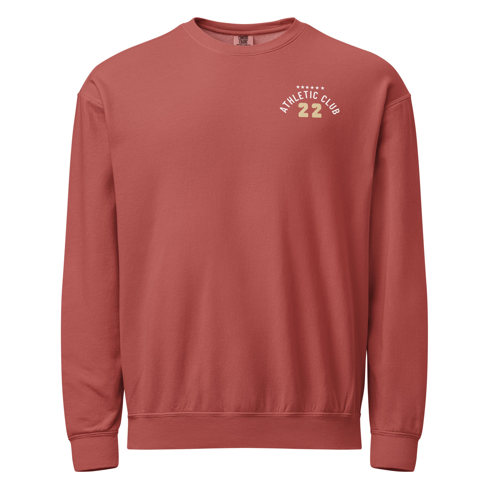 men's crimson fleece crewneck sweatshirt with washed finish