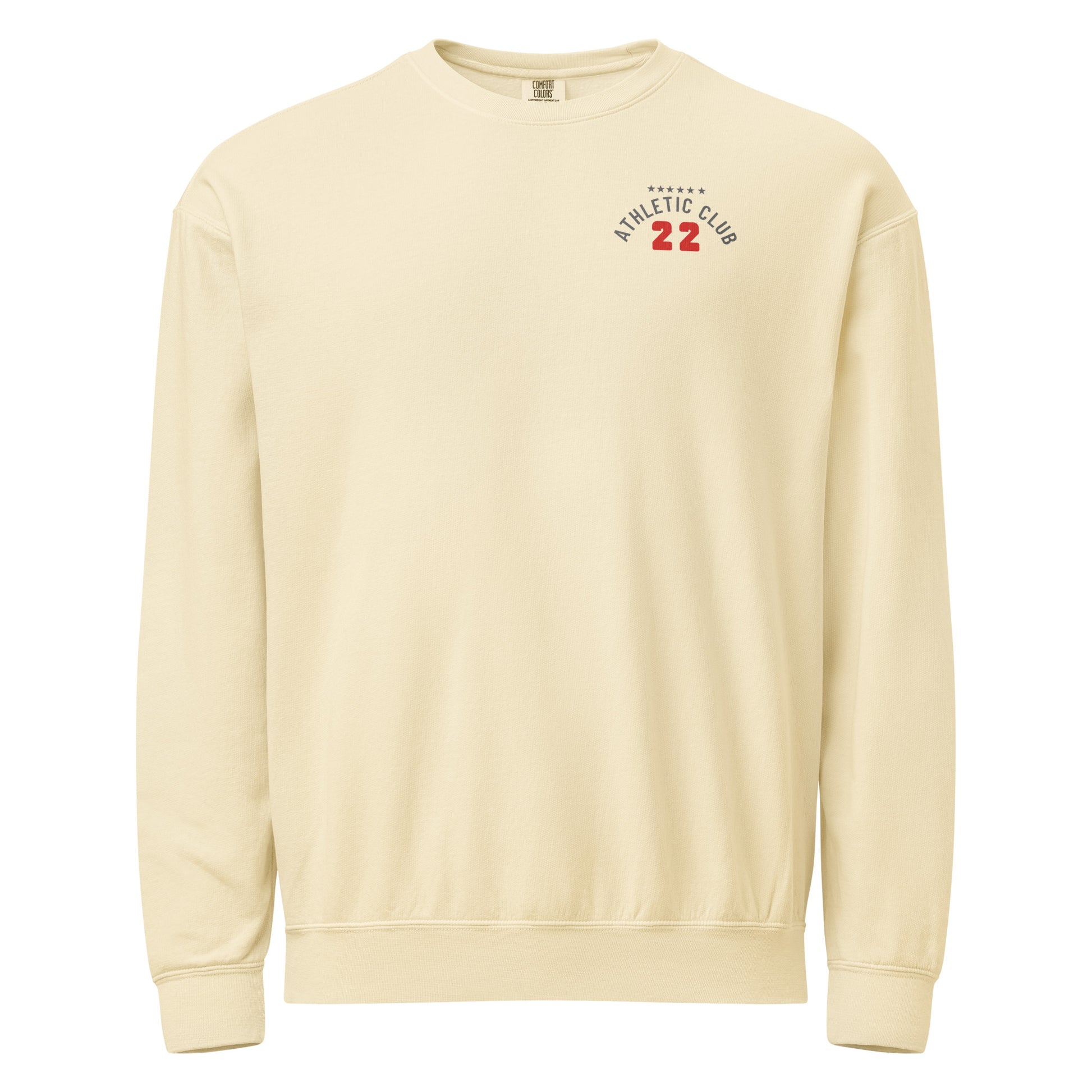 soft ivory sweatshirt for men with garment-dyed finish