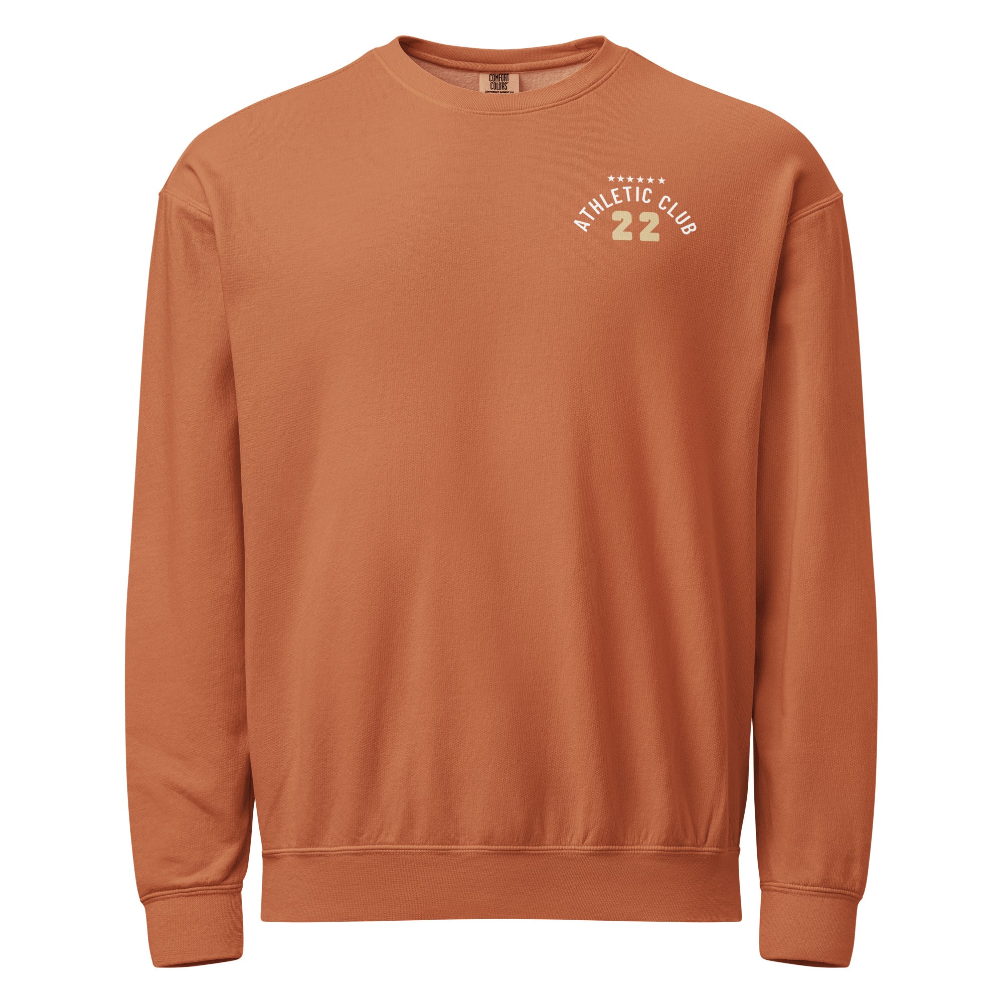 relaxed fit orange fleece crewneck men