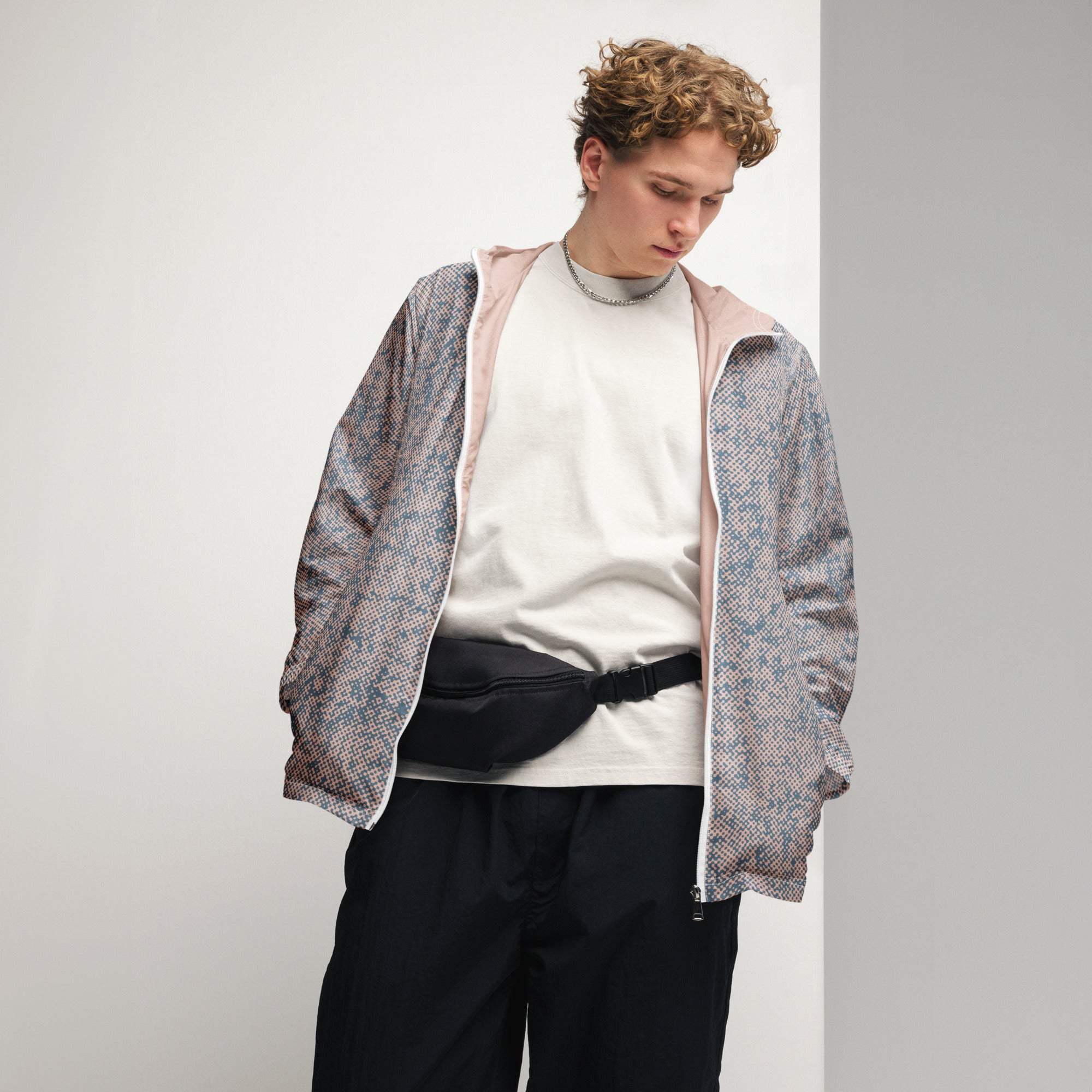 Men’s Shell Pink Camo Windbreaker - Mirfia