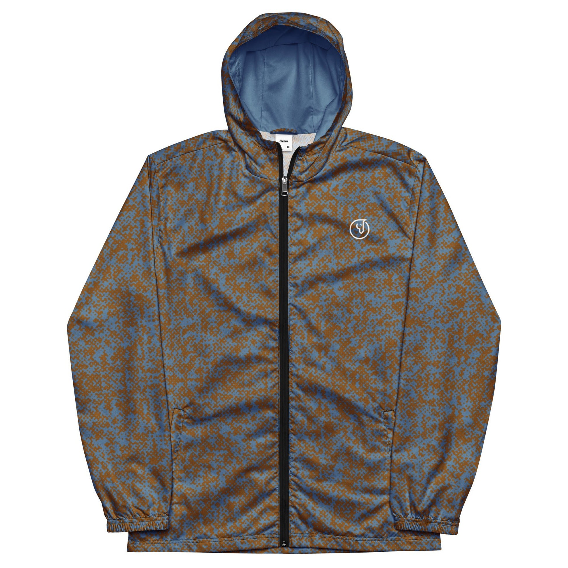 Men’s Camo Blue Windbreaker Jacket - Mirfia