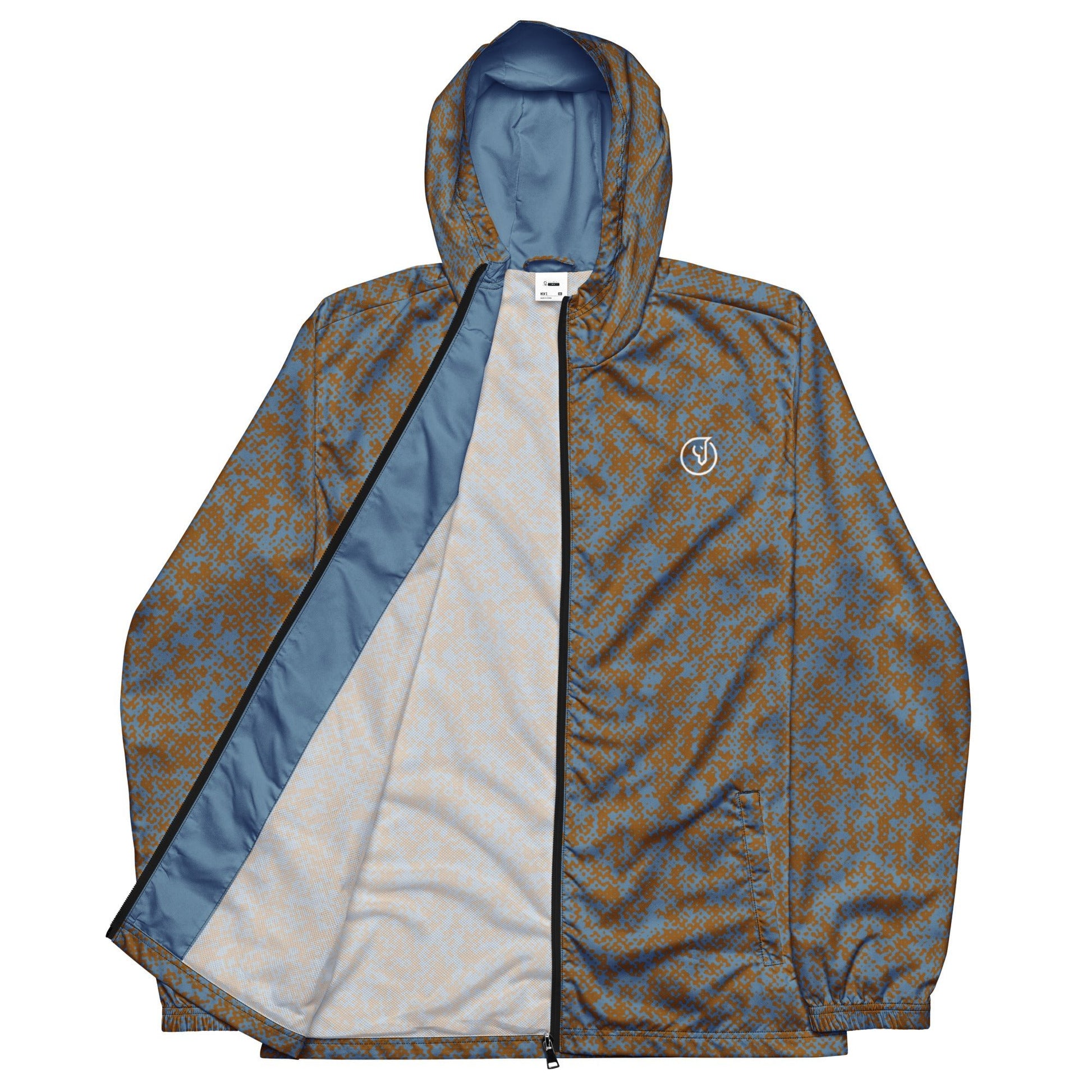 Men’s Camo Blue Windbreaker Jacket - Mirfia