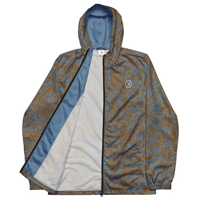 Men’s Camo Blue Windbreaker Jacket - Mirfia