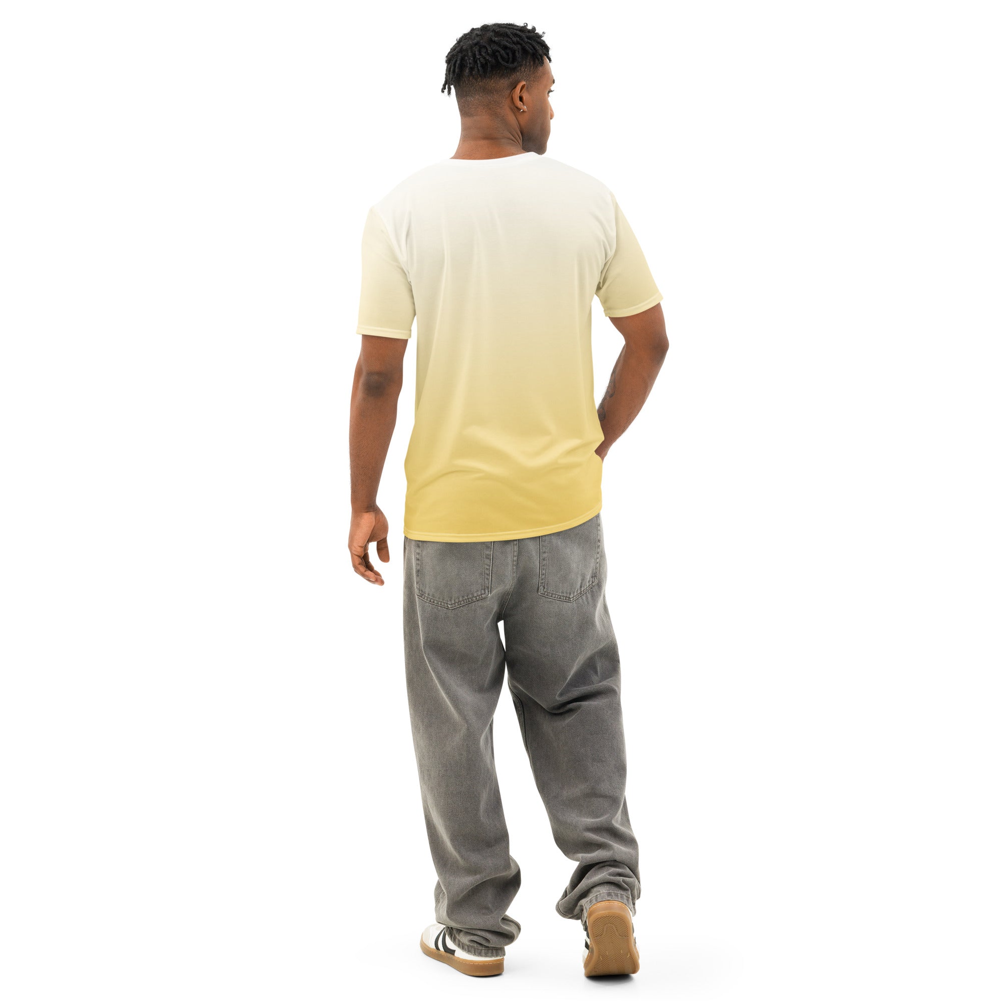 Men’s Yellow Ombre Cotton Crew Neck T-Shirt - Mirfia