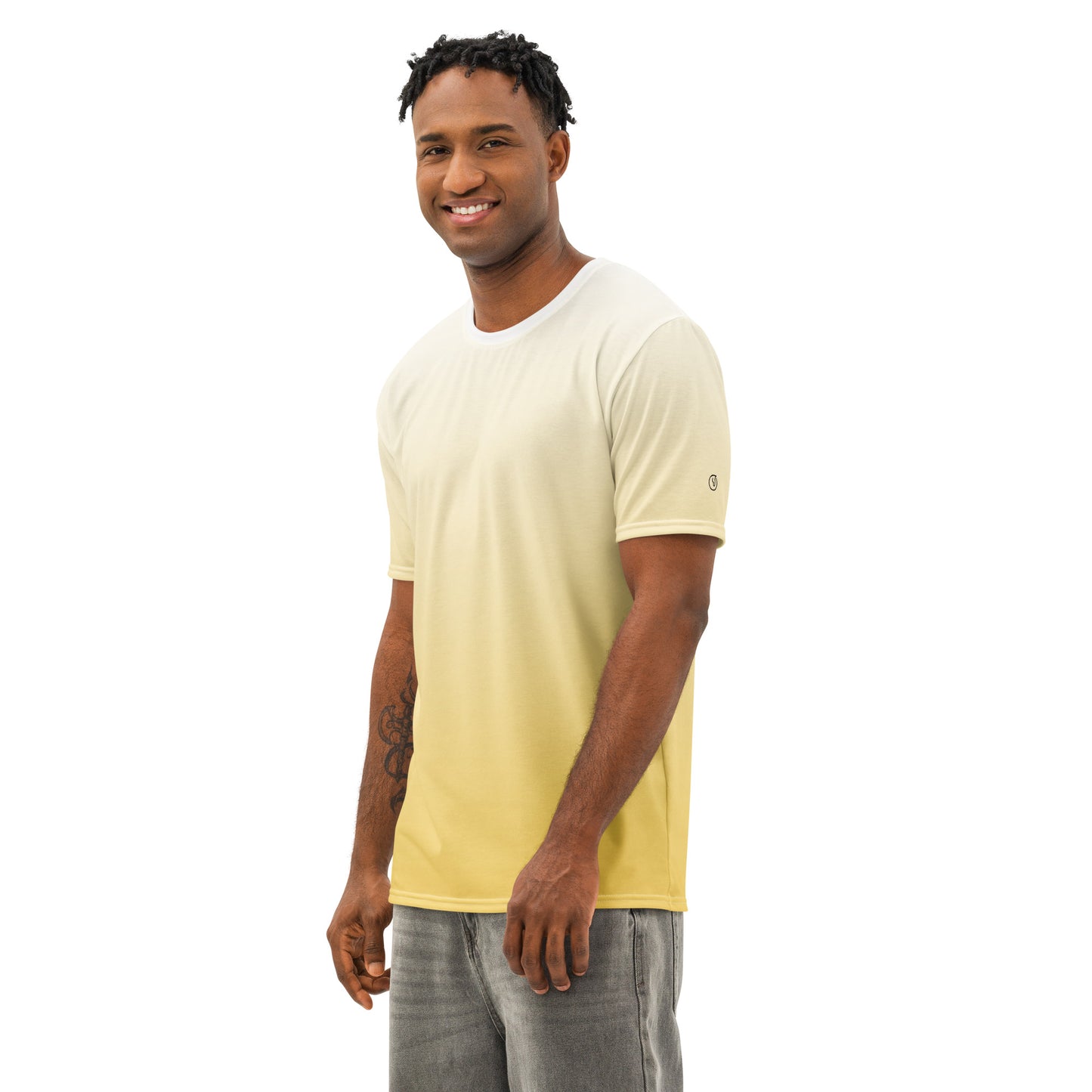 Men’s Yellow Ombre Cotton Crew Neck T-Shirt - Mirfia