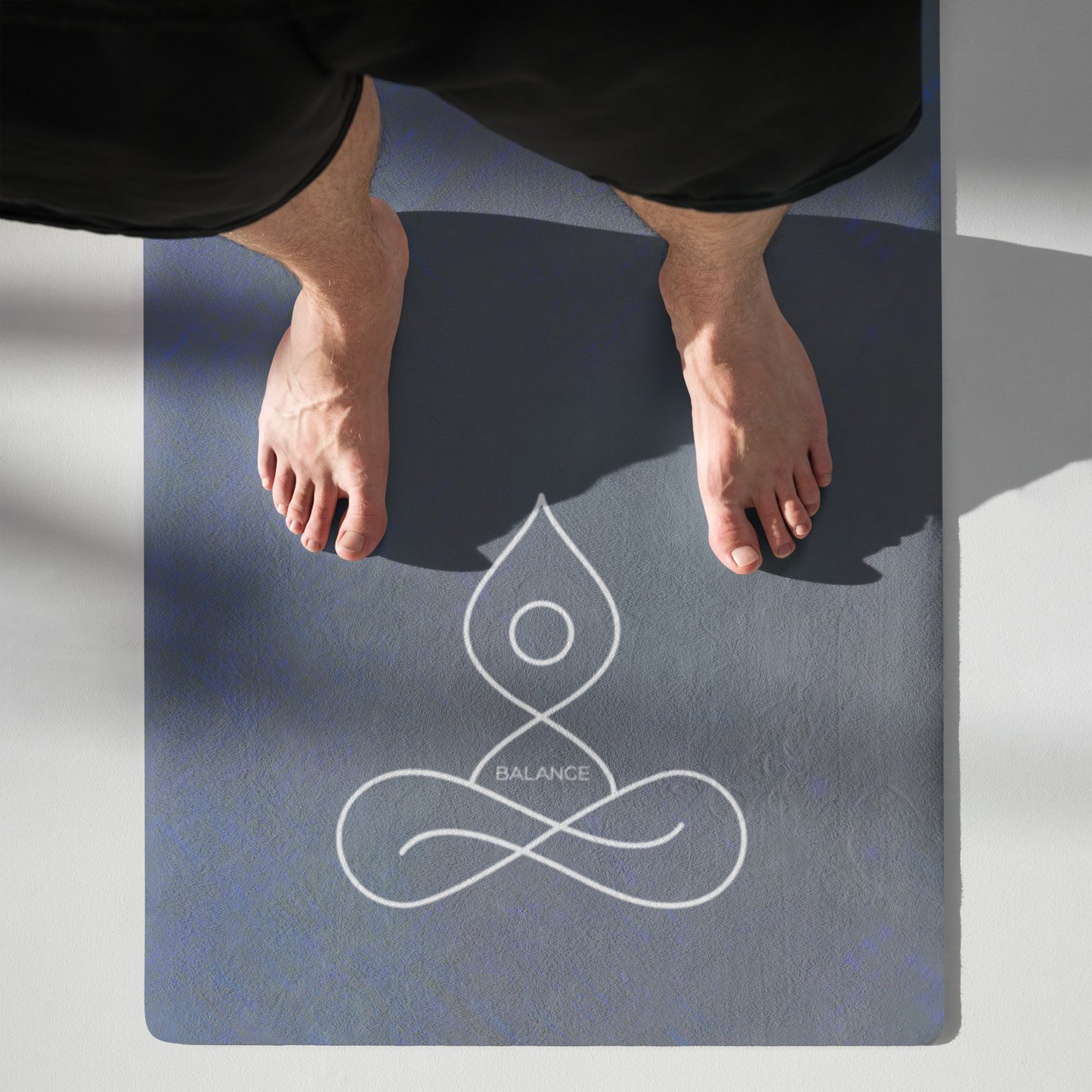 micro-suede yoga mat with anti-slip bottom, electric blue