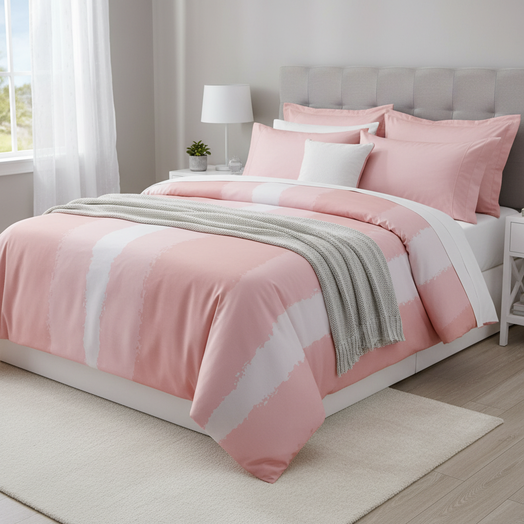 Abstract Stripes Pink Duvet Cover - Mirfia