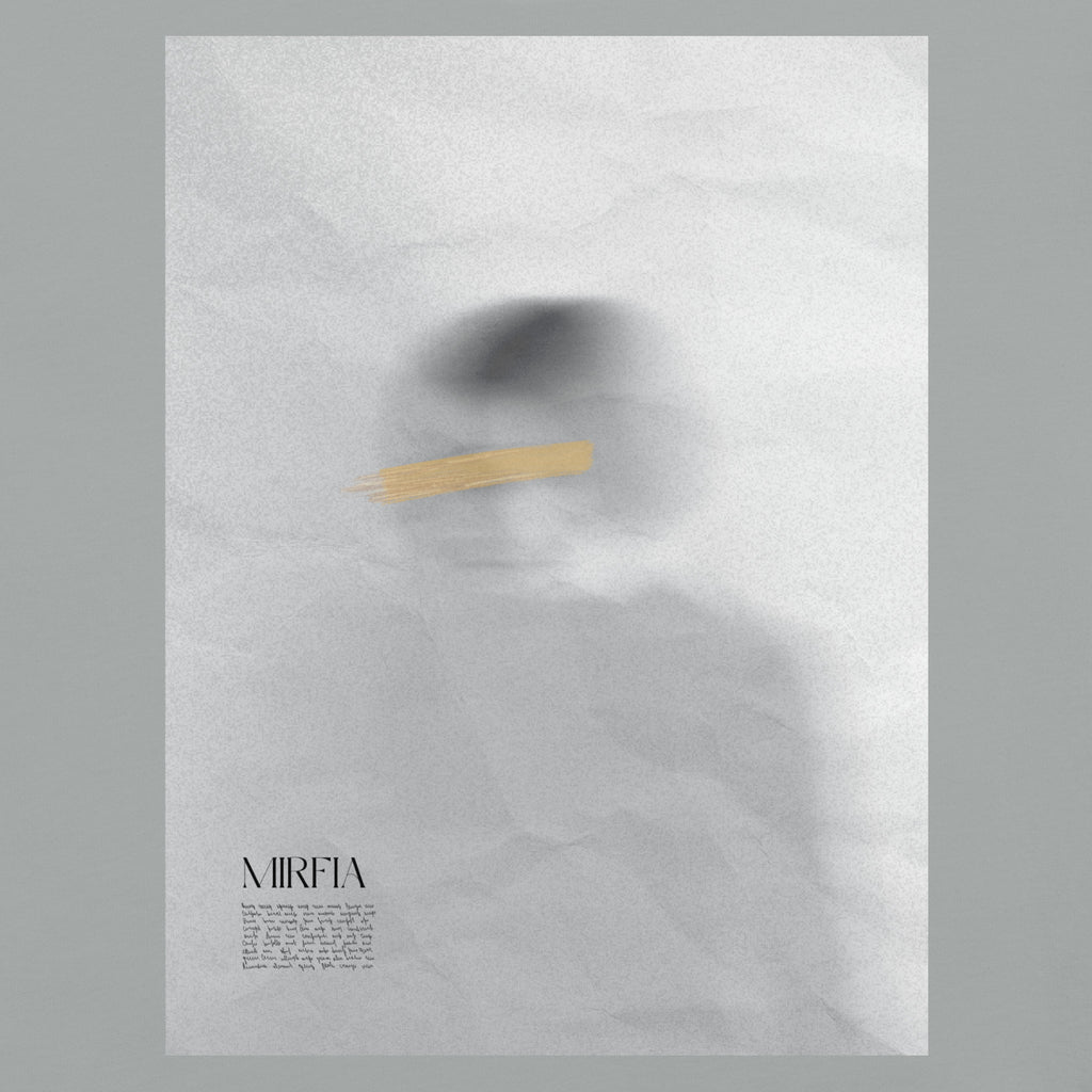 detail of abstract portrait graphic t-shirt with blurred figure graphic 