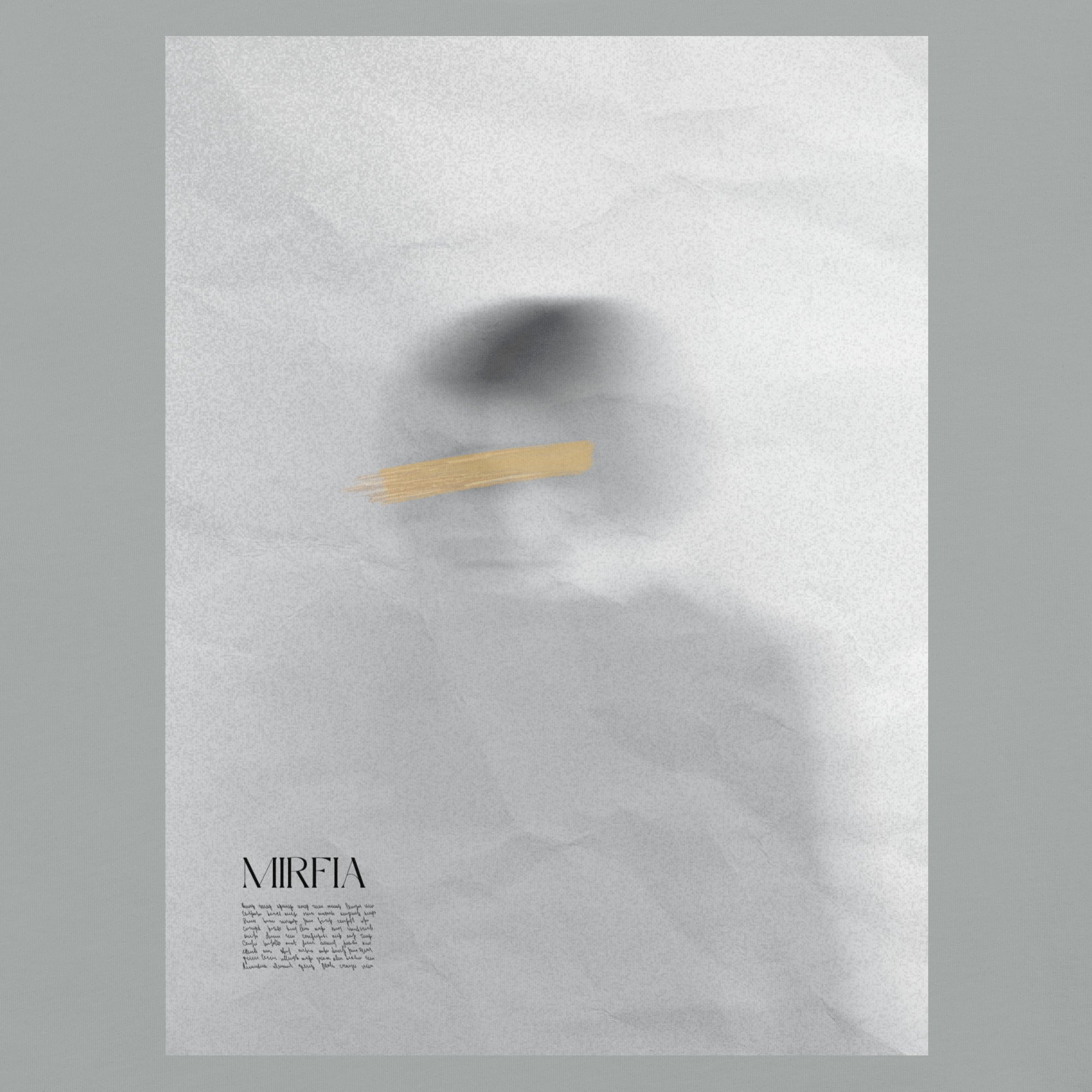 detail of abstract portrait graphic t-shirt with blurred figure graphic 