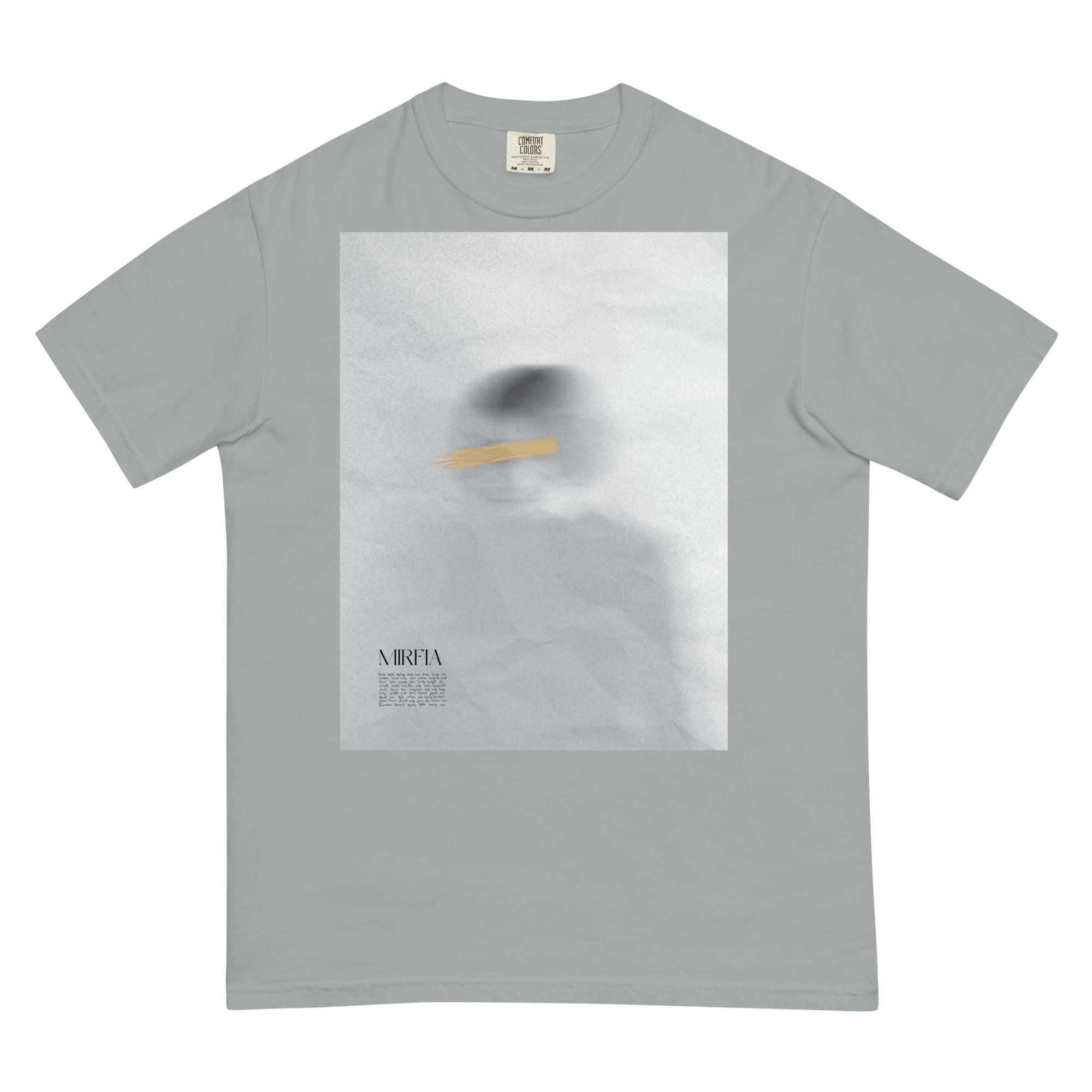 minimalist art t-shirt with blurred figure graphic 