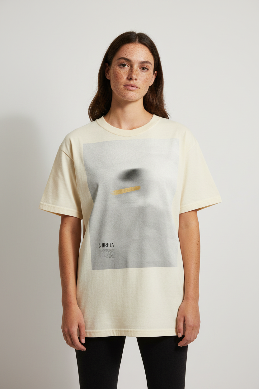 natural aesthetic heavyweight t-shirt with modern art print