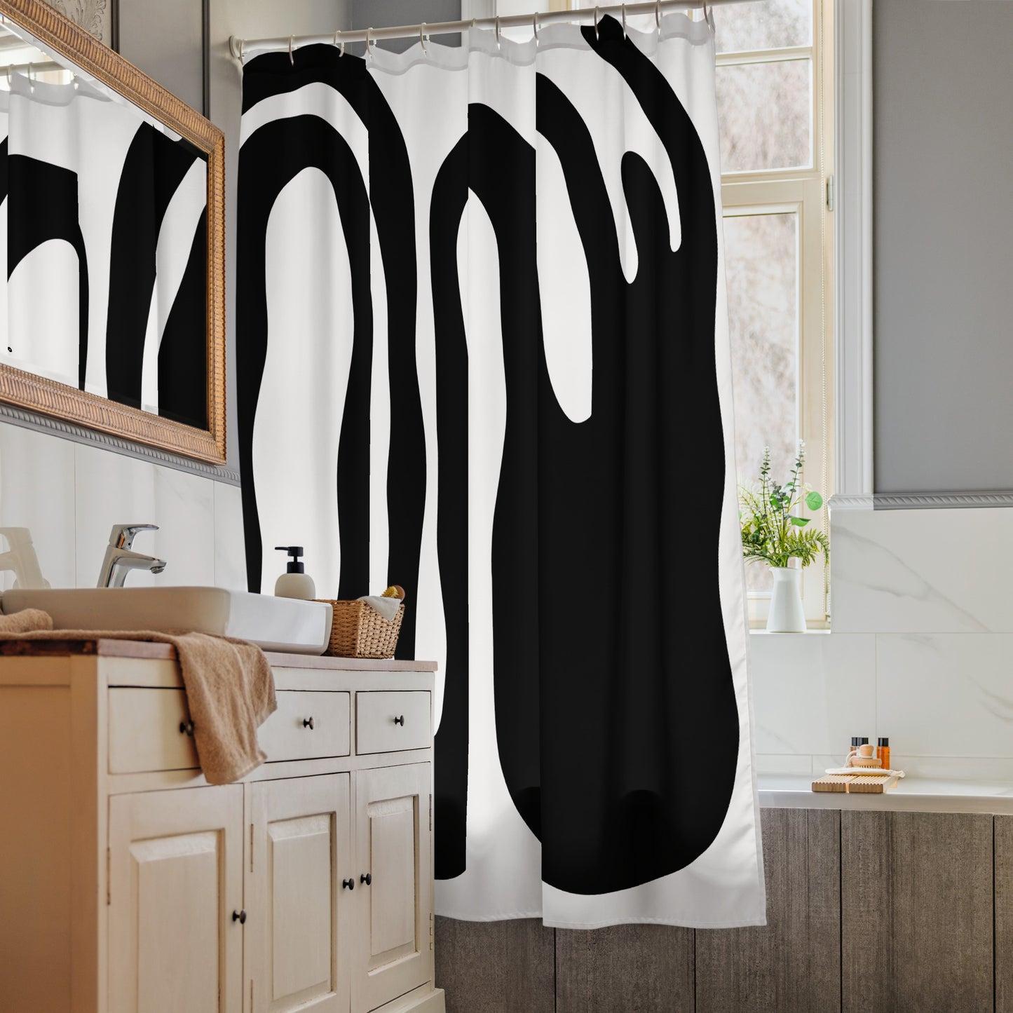 Modern Fluid Abstract Shower Curtain - Mirfia