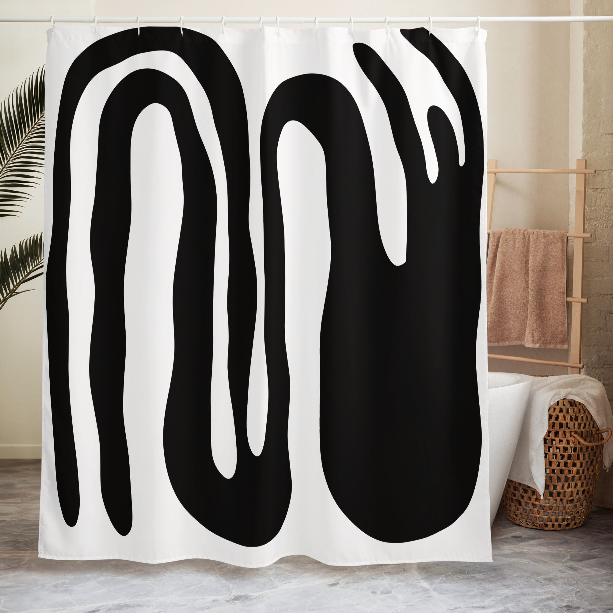 Modern Fluid Abstract Shower Curtain - Mirfia